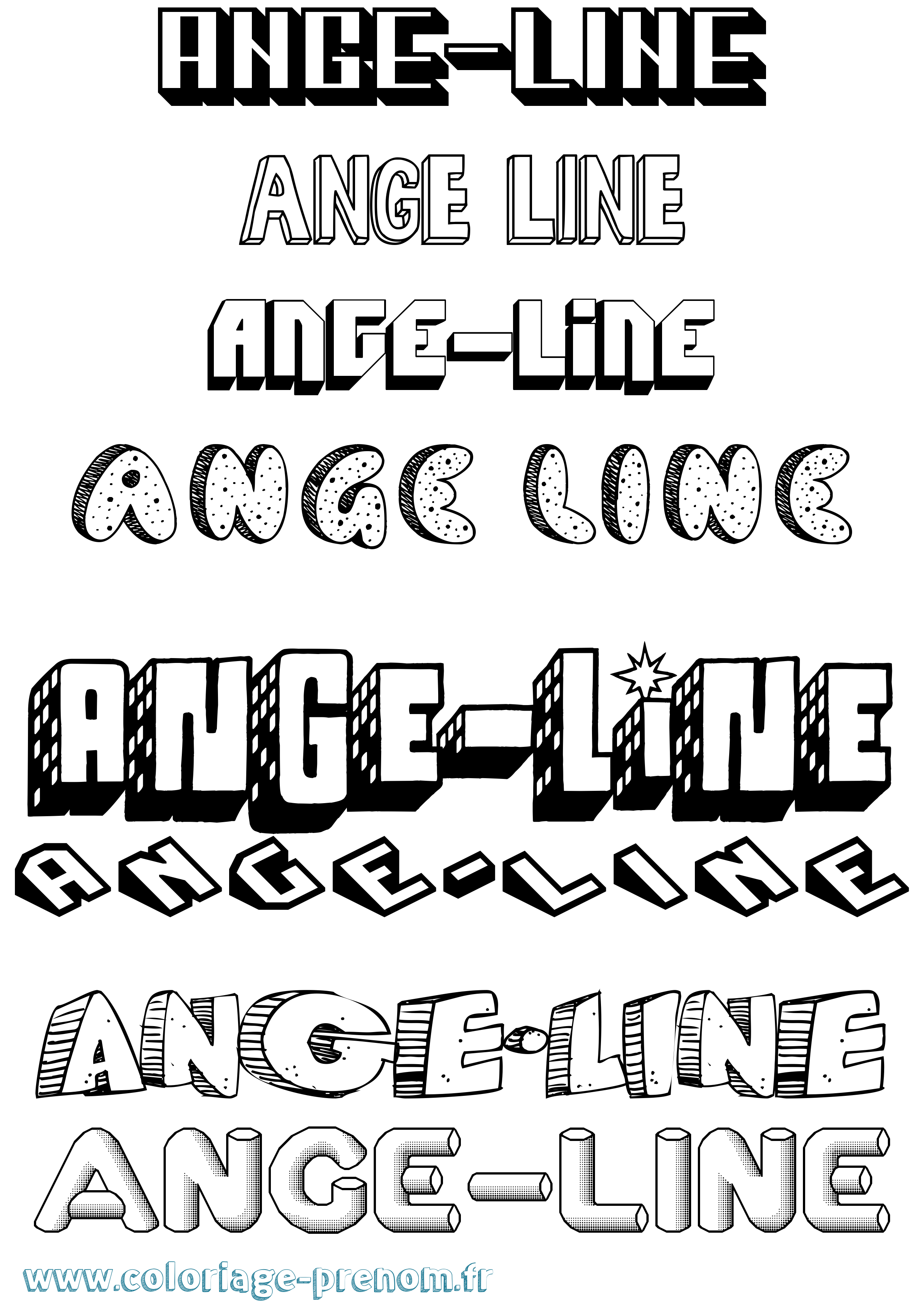 Coloriage Ange-Line Effet 3D Coloriage prénom Ange-Line Effet 3D