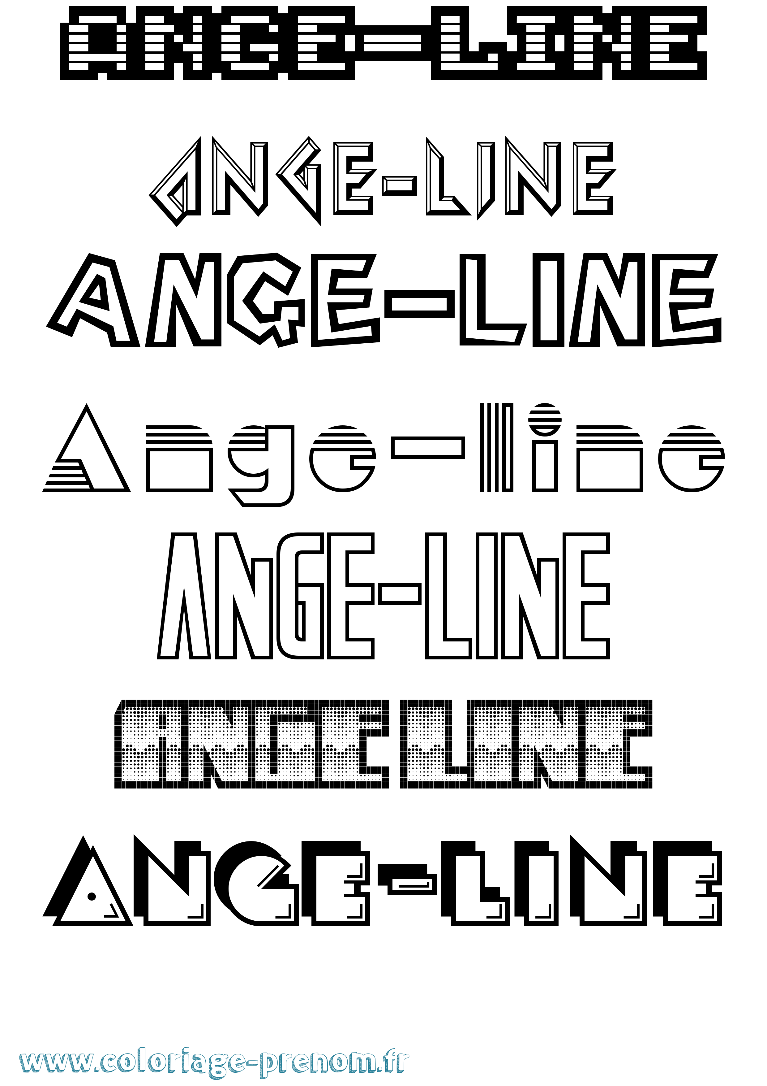 Coloriage Ange-Line Jeux Vidéos Coloriage prénom Ange-Line Jeux Vidéos