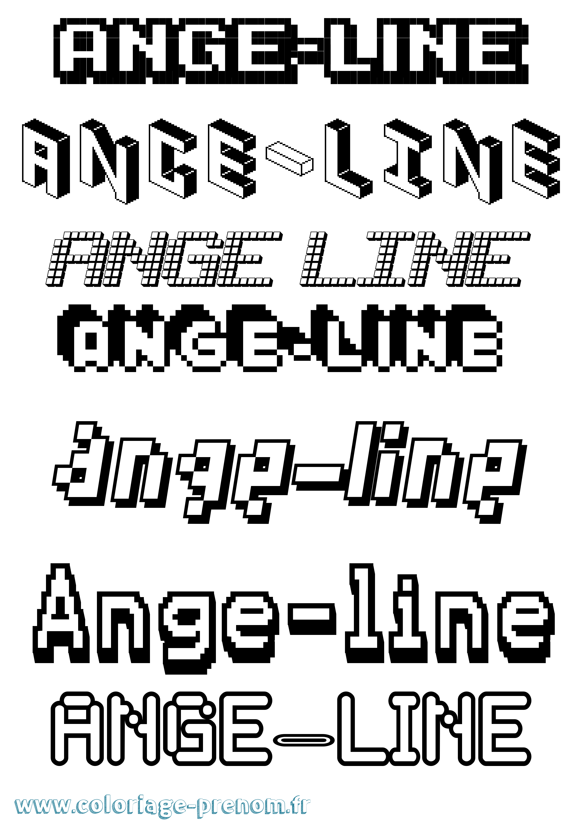 Coloriage Ange-Line Pixel Coloriage prénom Ange-Line Pixel