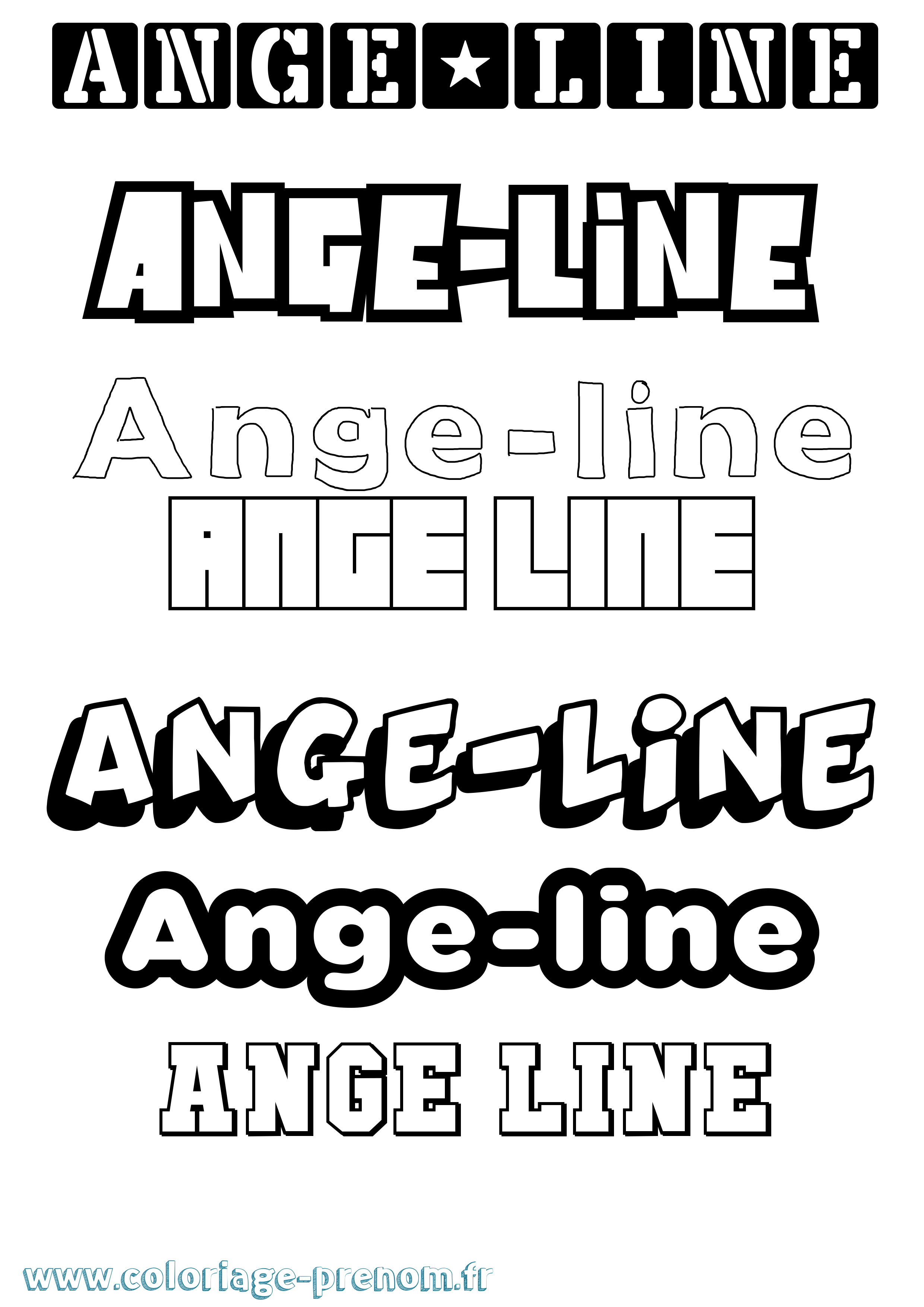 Coloriage Ange-Line Simple Coloriage prénom Ange-Line Simple