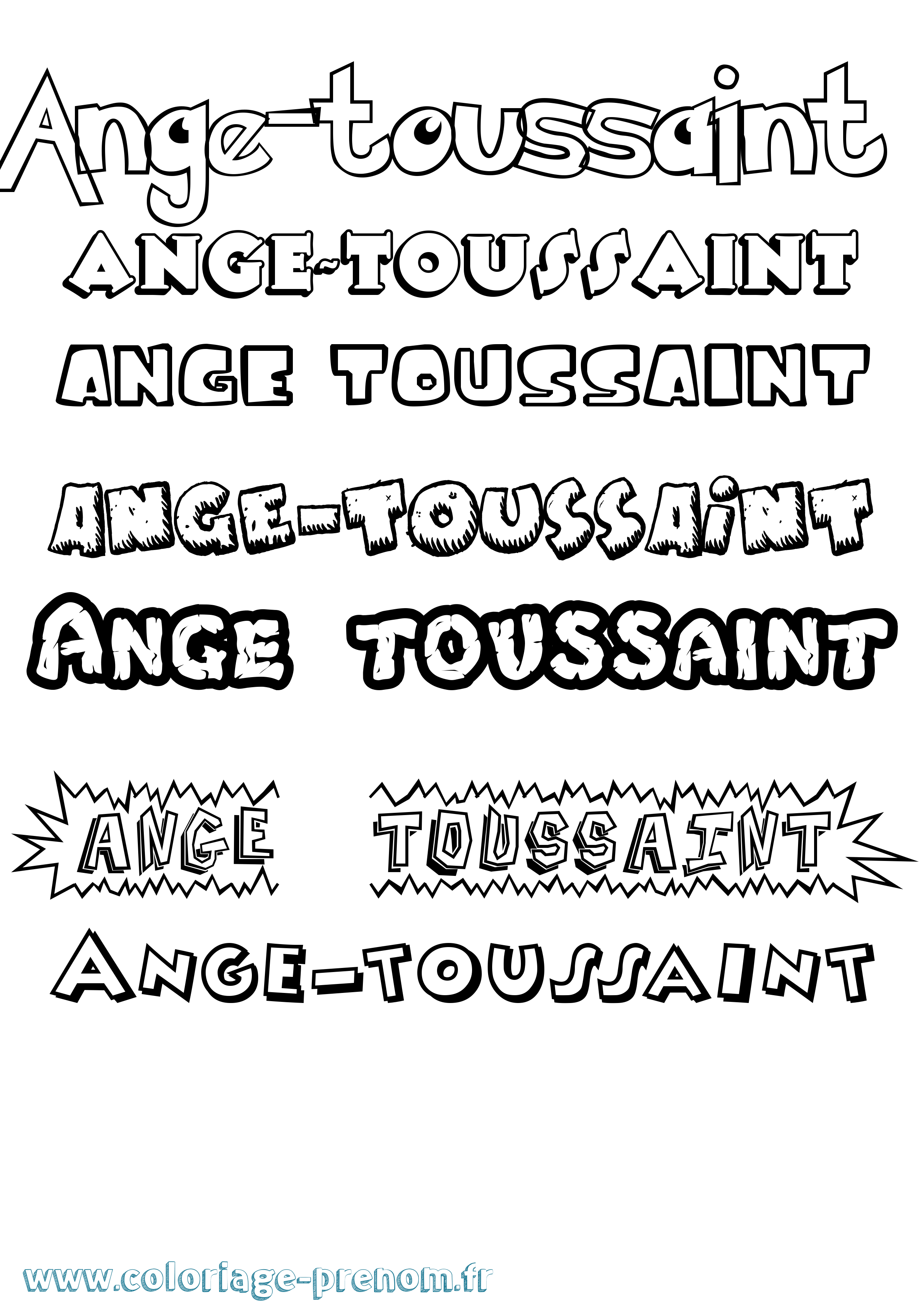 Coloriage Ange-Toussaint Dessin Animé Coloriage prénom Ange-Toussaint Dessin Animé