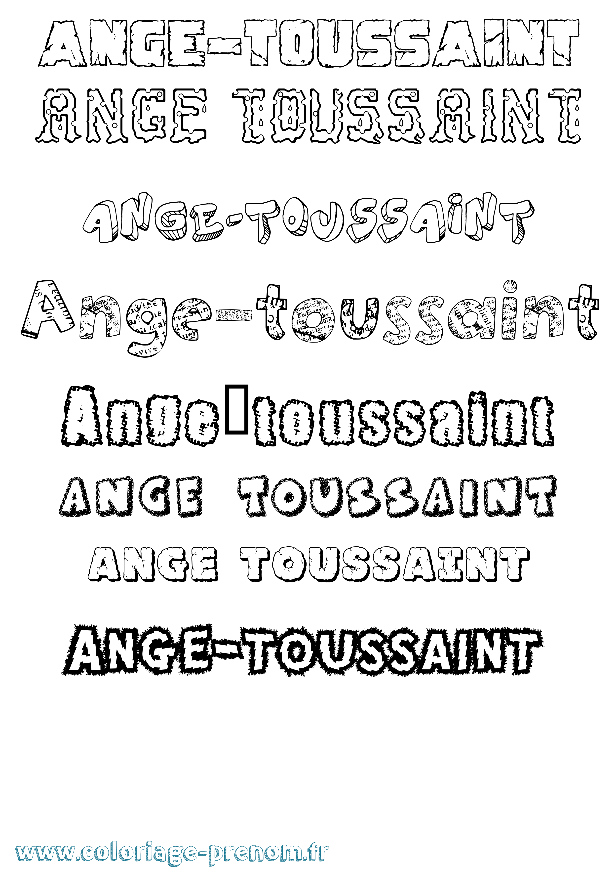 Coloriage Ange-Toussaint Destructuré Coloriage prénom Ange-Toussaint Destructuré