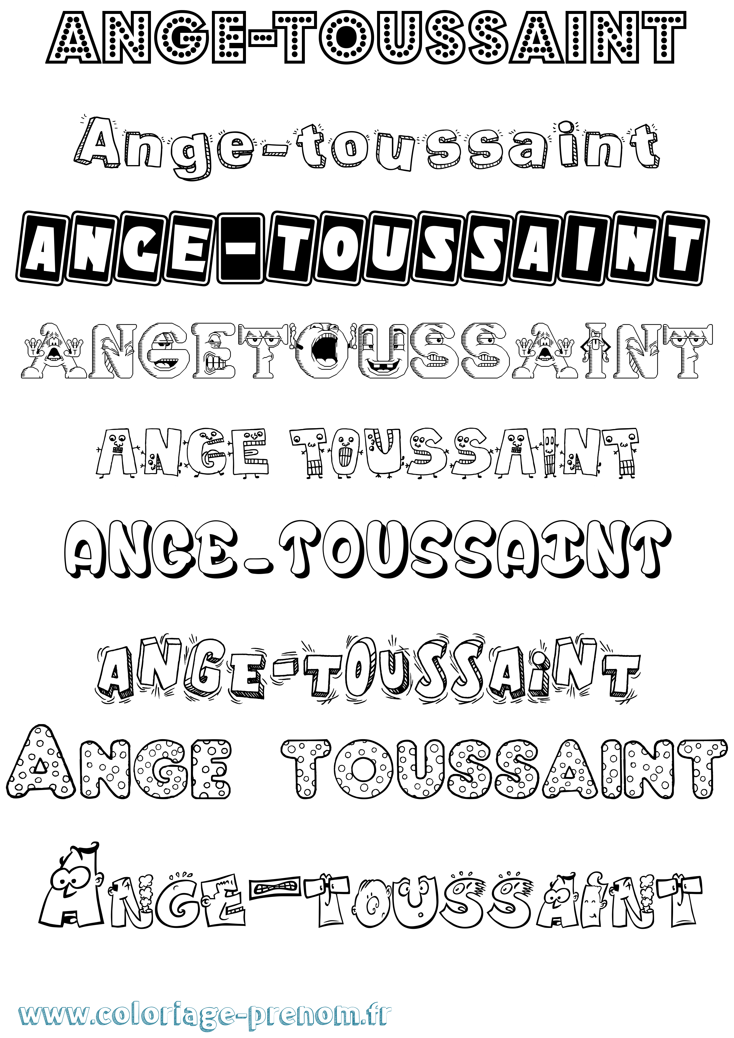Coloriage Ange-Toussaint Fun Coloriage prénom Ange-Toussaint Fun