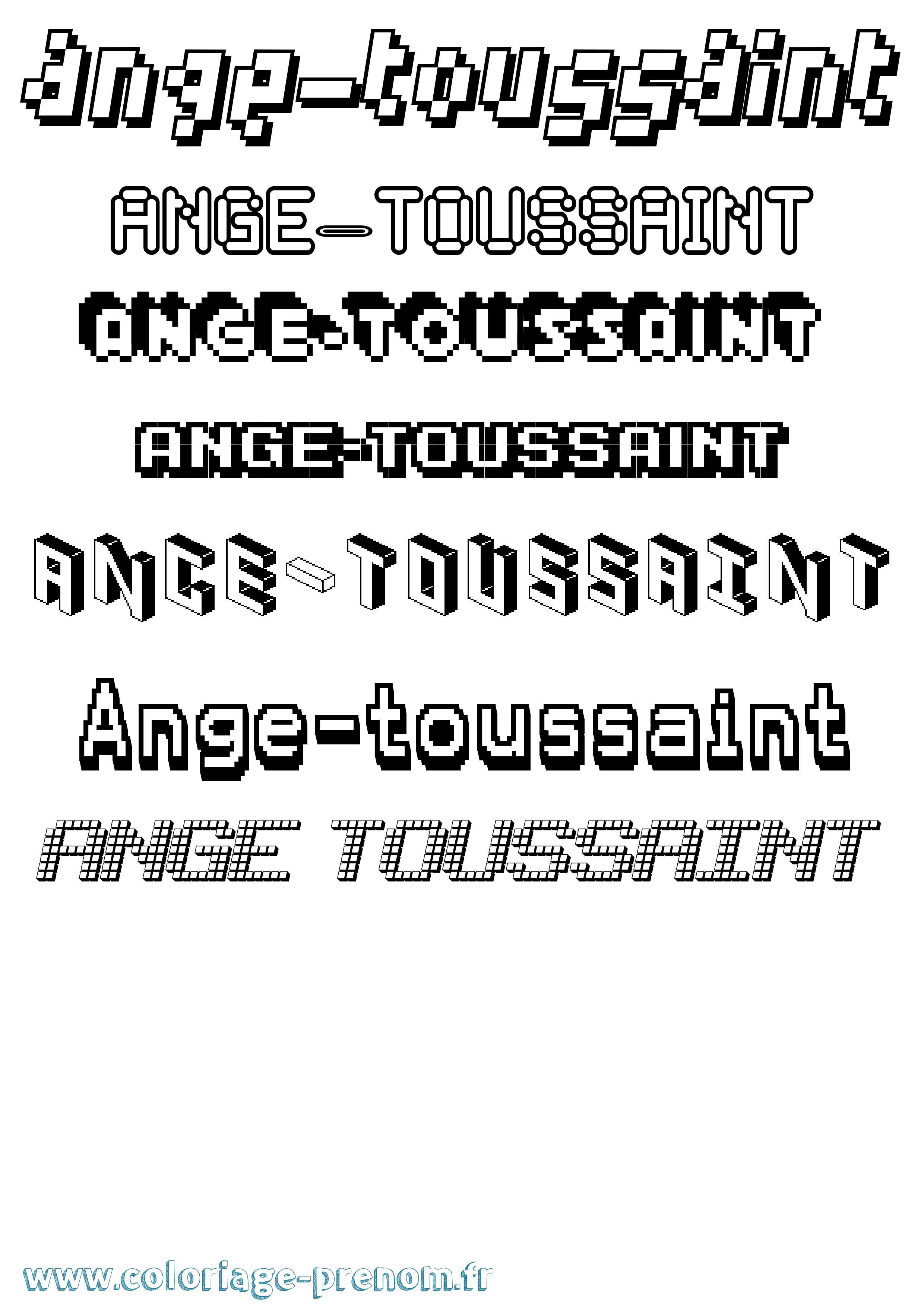 Coloriage Ange-Toussaint Pixel Coloriage prénom Ange-Toussaint Pixel