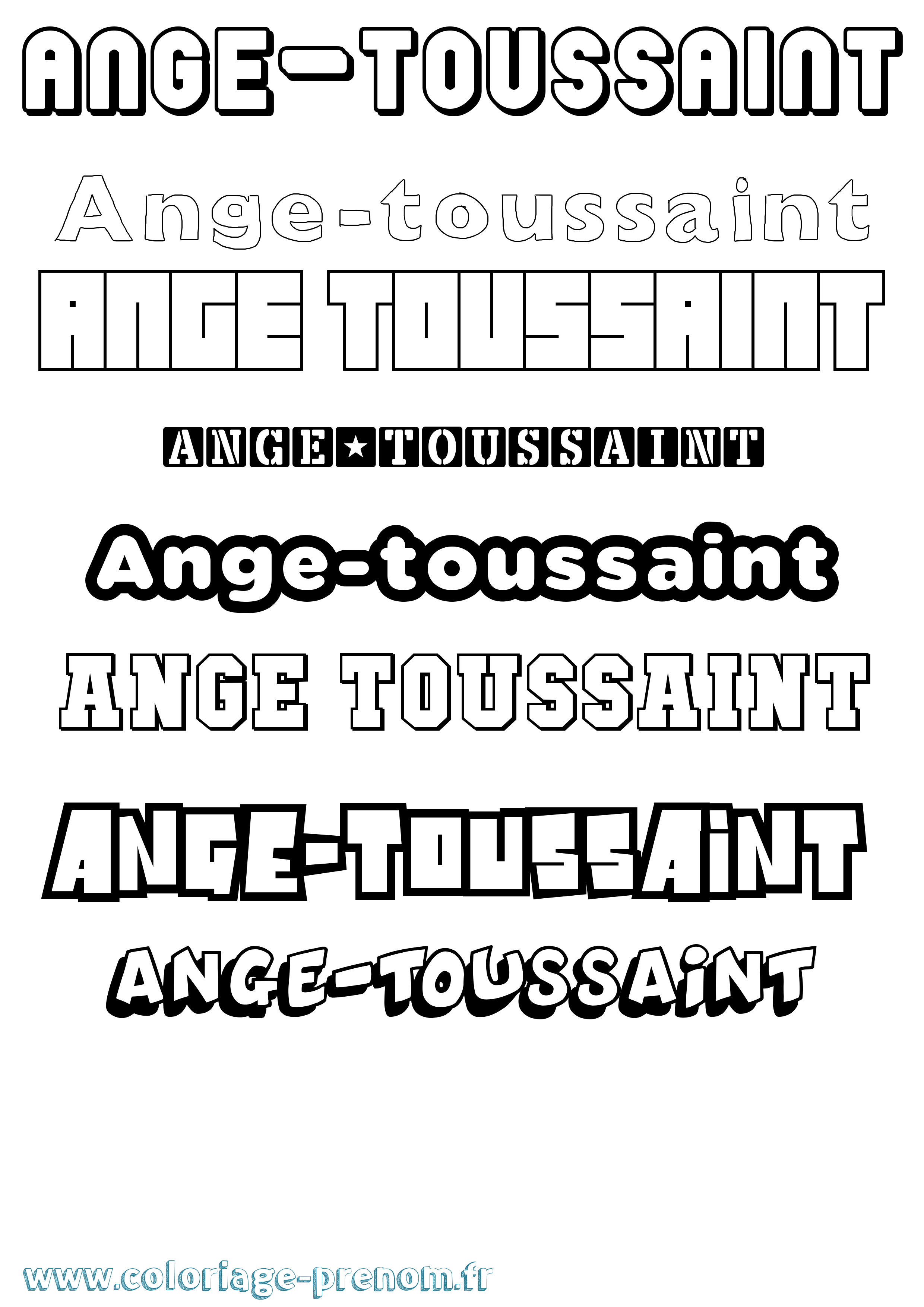 Coloriage Ange-Toussaint Simple Coloriage prénom Ange-Toussaint Simple