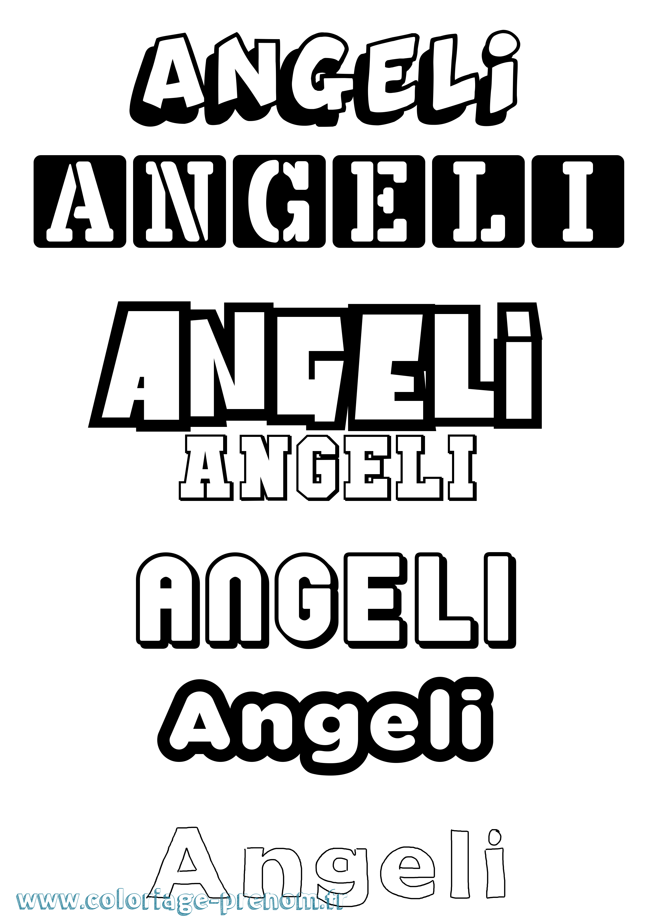Coloriage Angeli Simple Coloriage prénom Angeli Simple