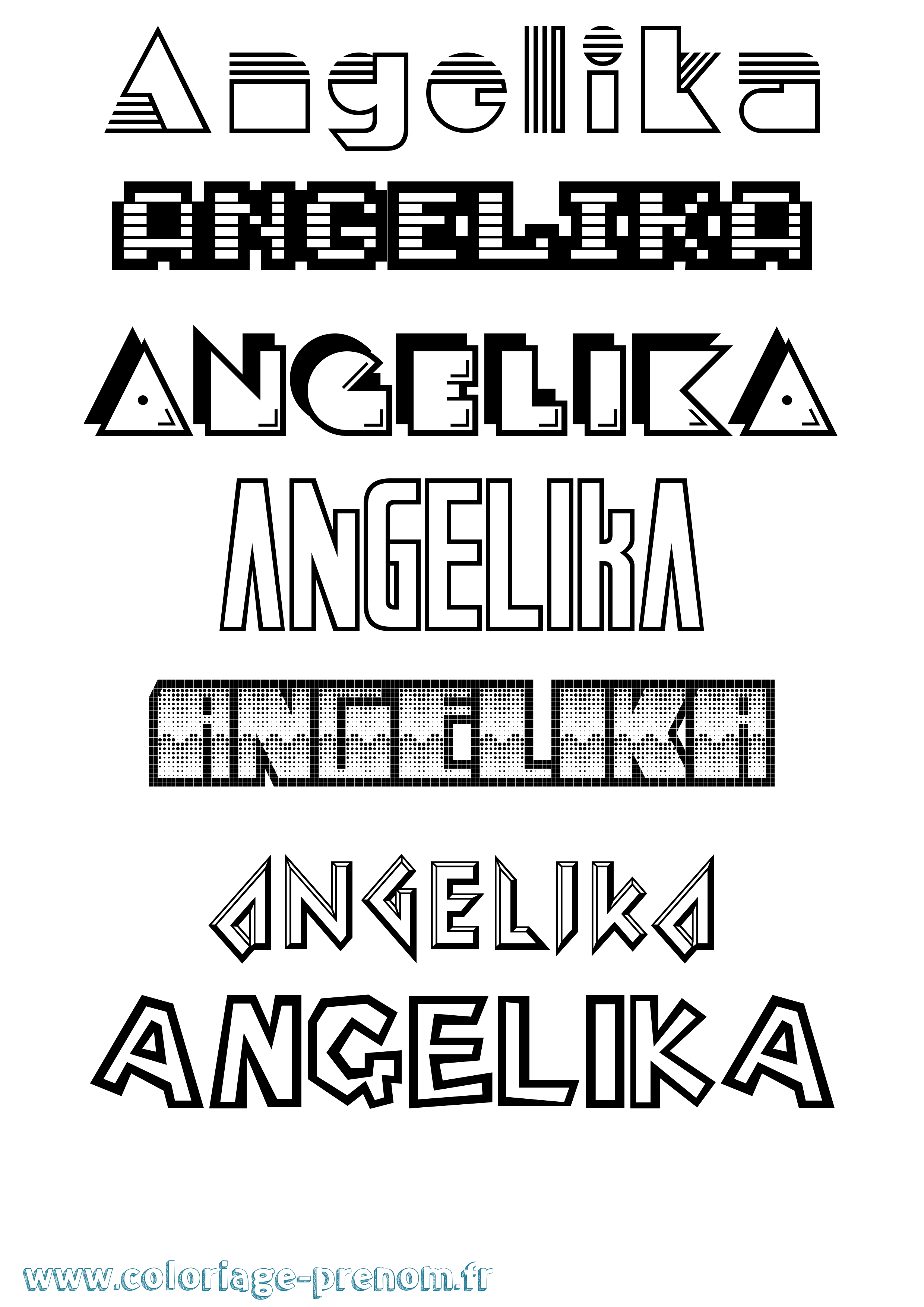 Coloriage Angelika Jeux Vidéos Coloriage prénom Angelika Jeux Vidéos