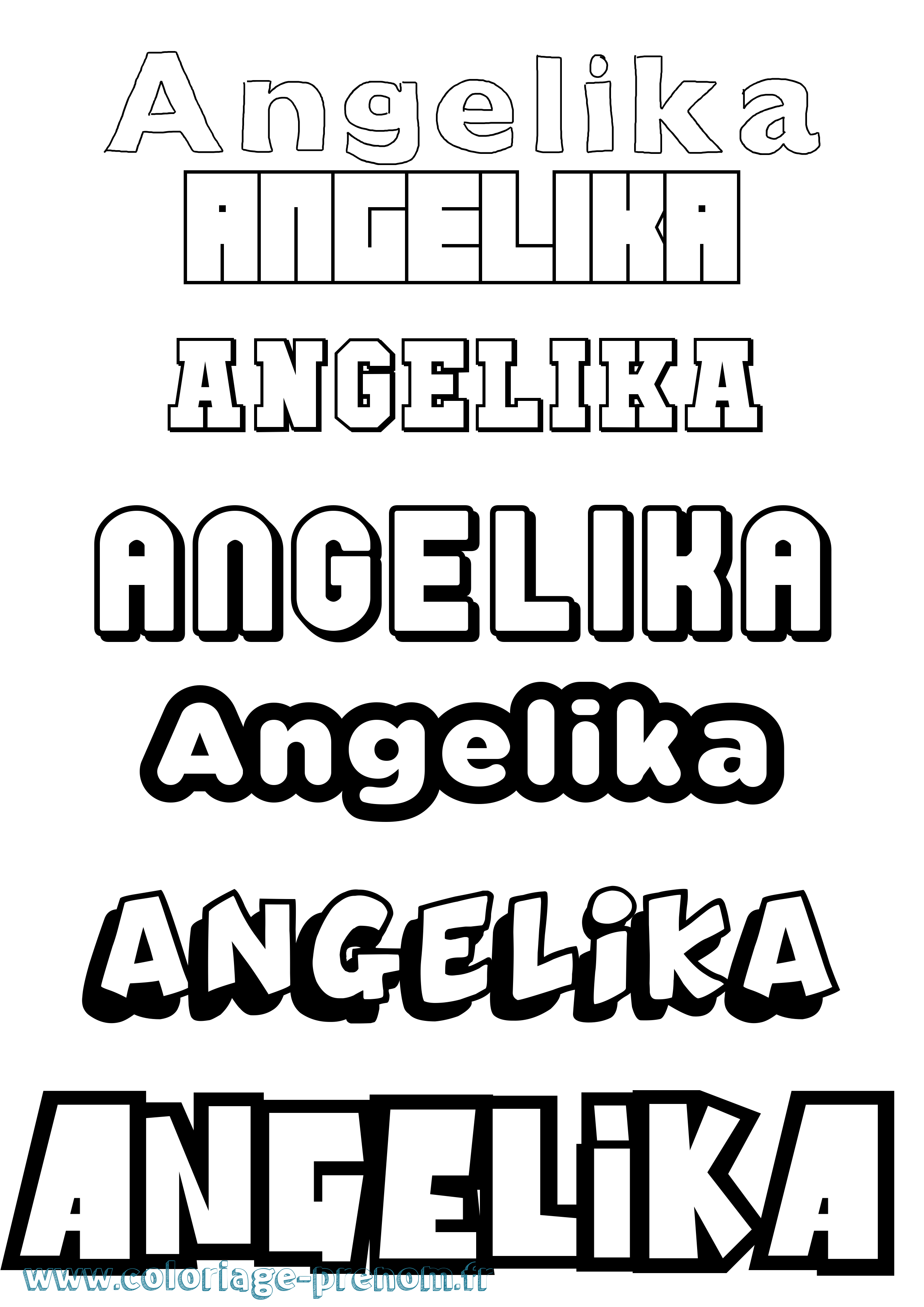 Coloriage Angelika Simple Coloriage prénom Angelika Simple
