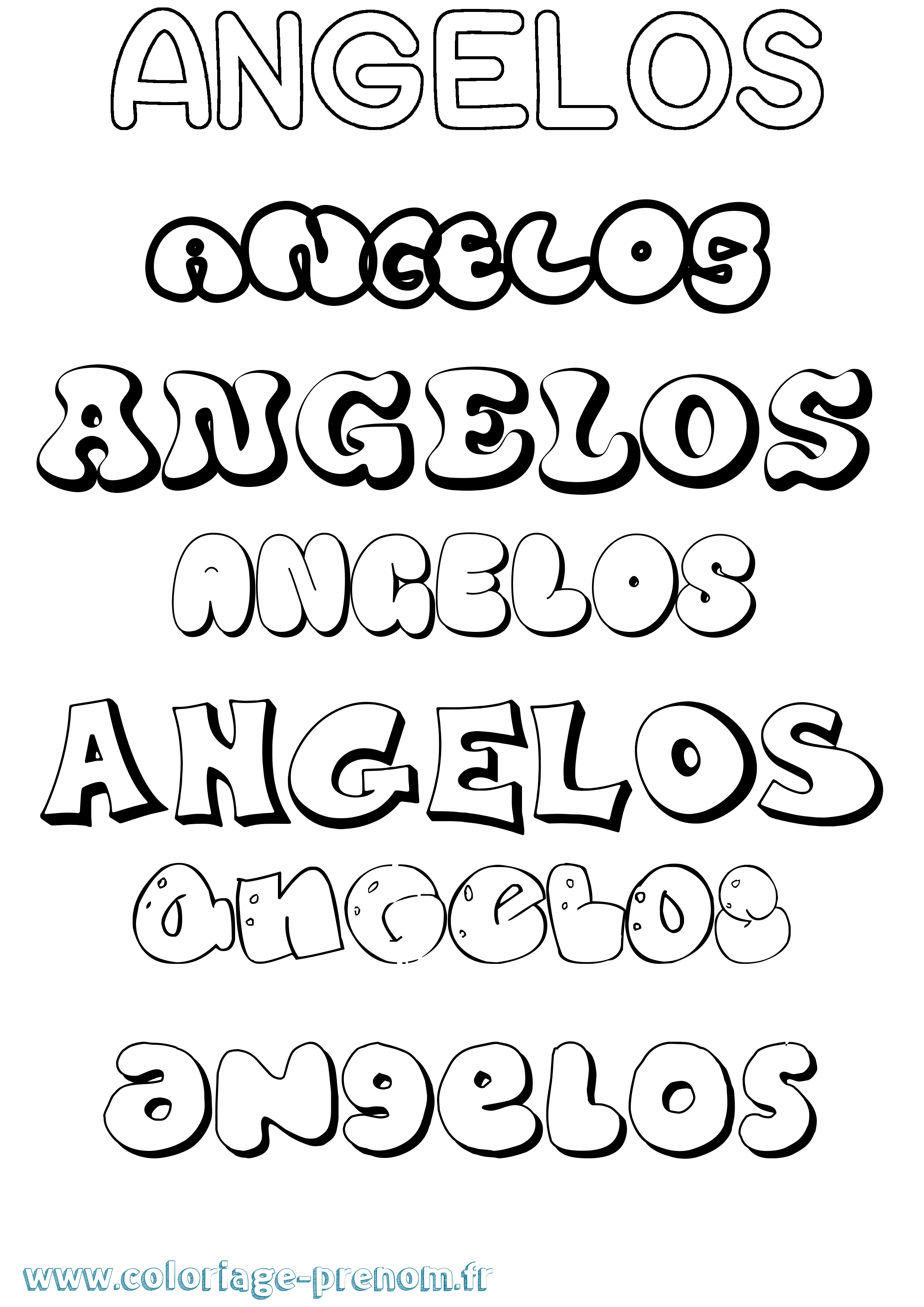 Coloriage Angelos Bubble Coloriage prénom Angelos Bubble