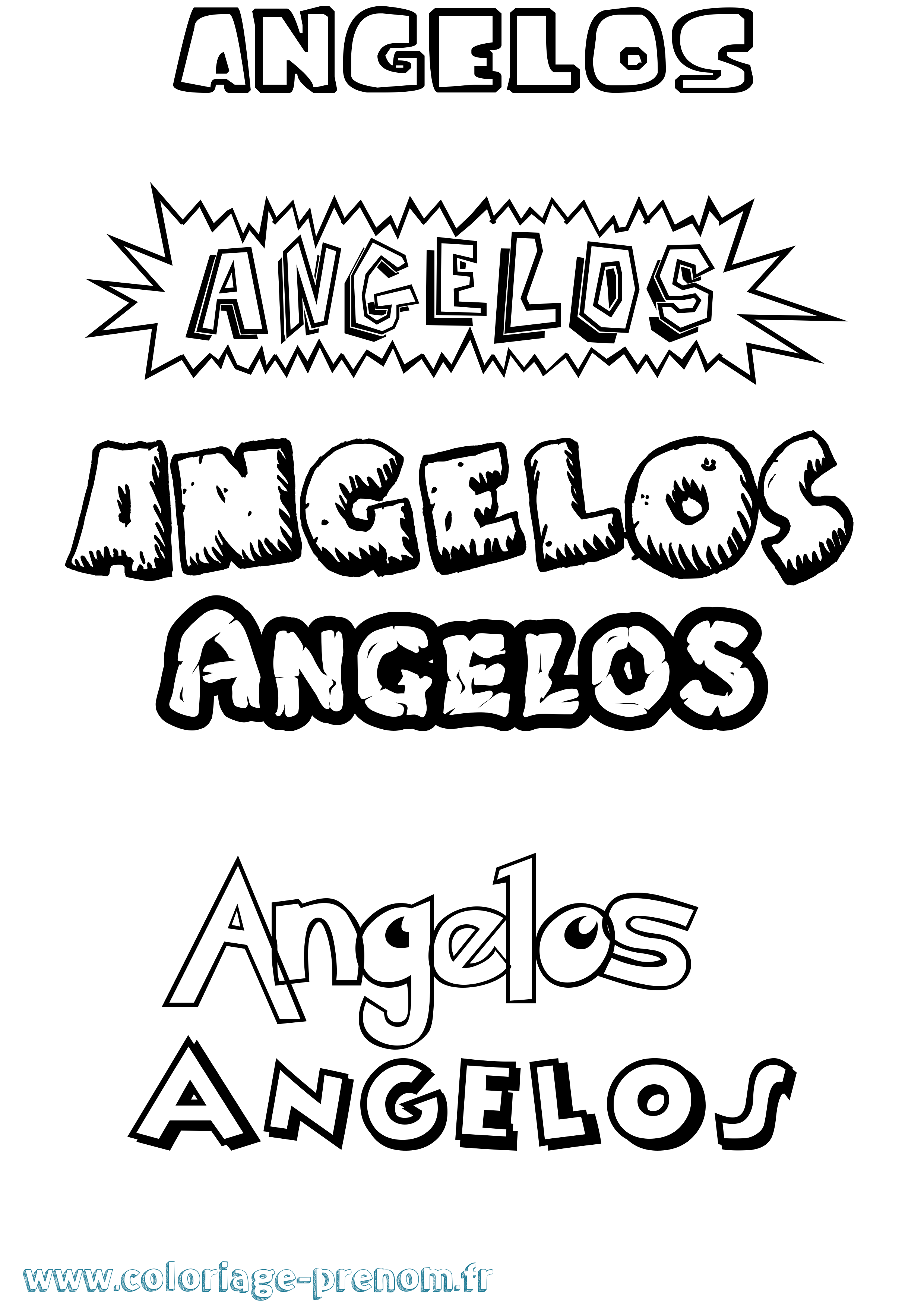 Coloriage Angelos Dessin Animé Coloriage prénom Angelos Dessin Animé