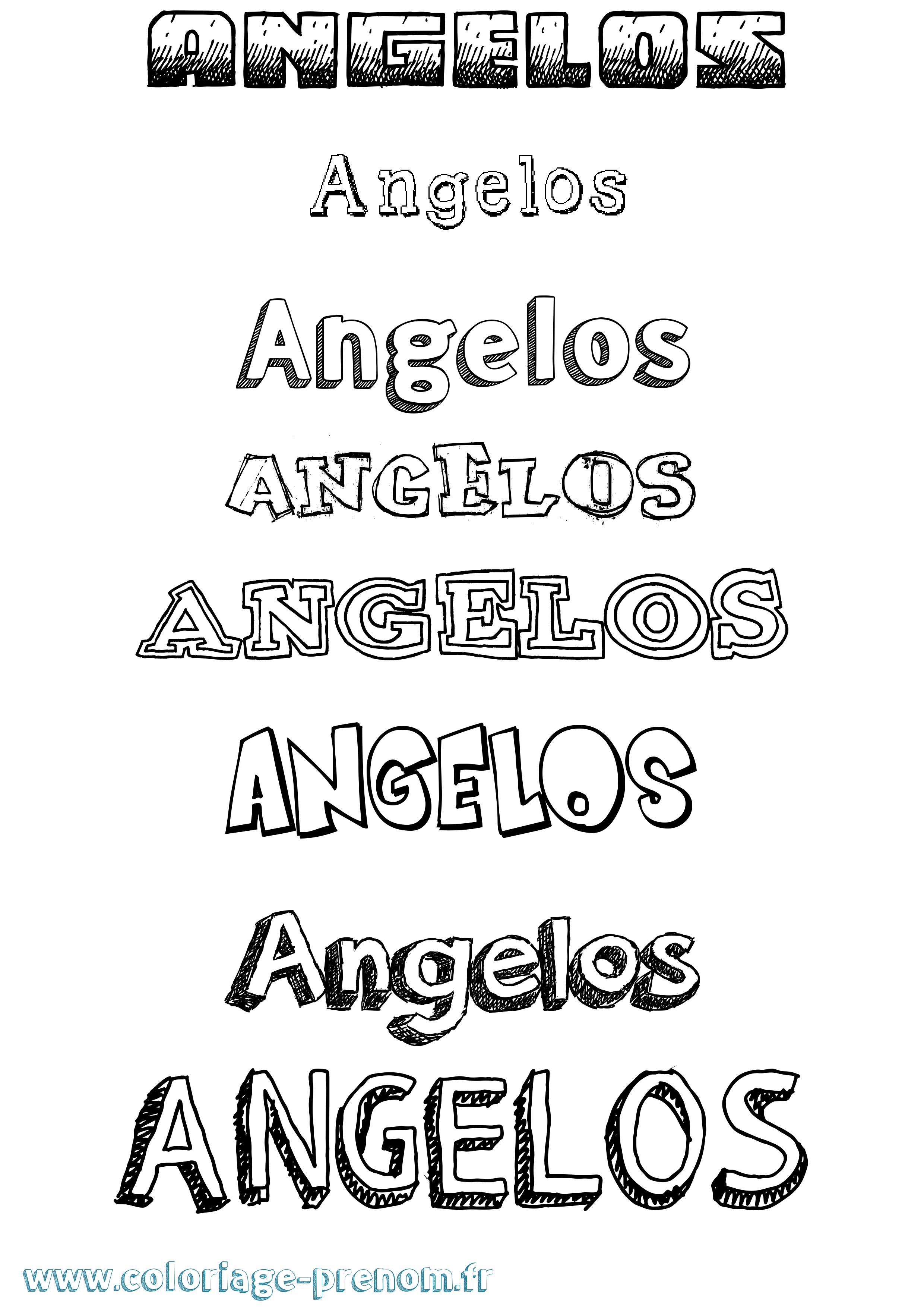 Coloriage Angelos Dessiné Coloriage prénom Angelos Dessiné
