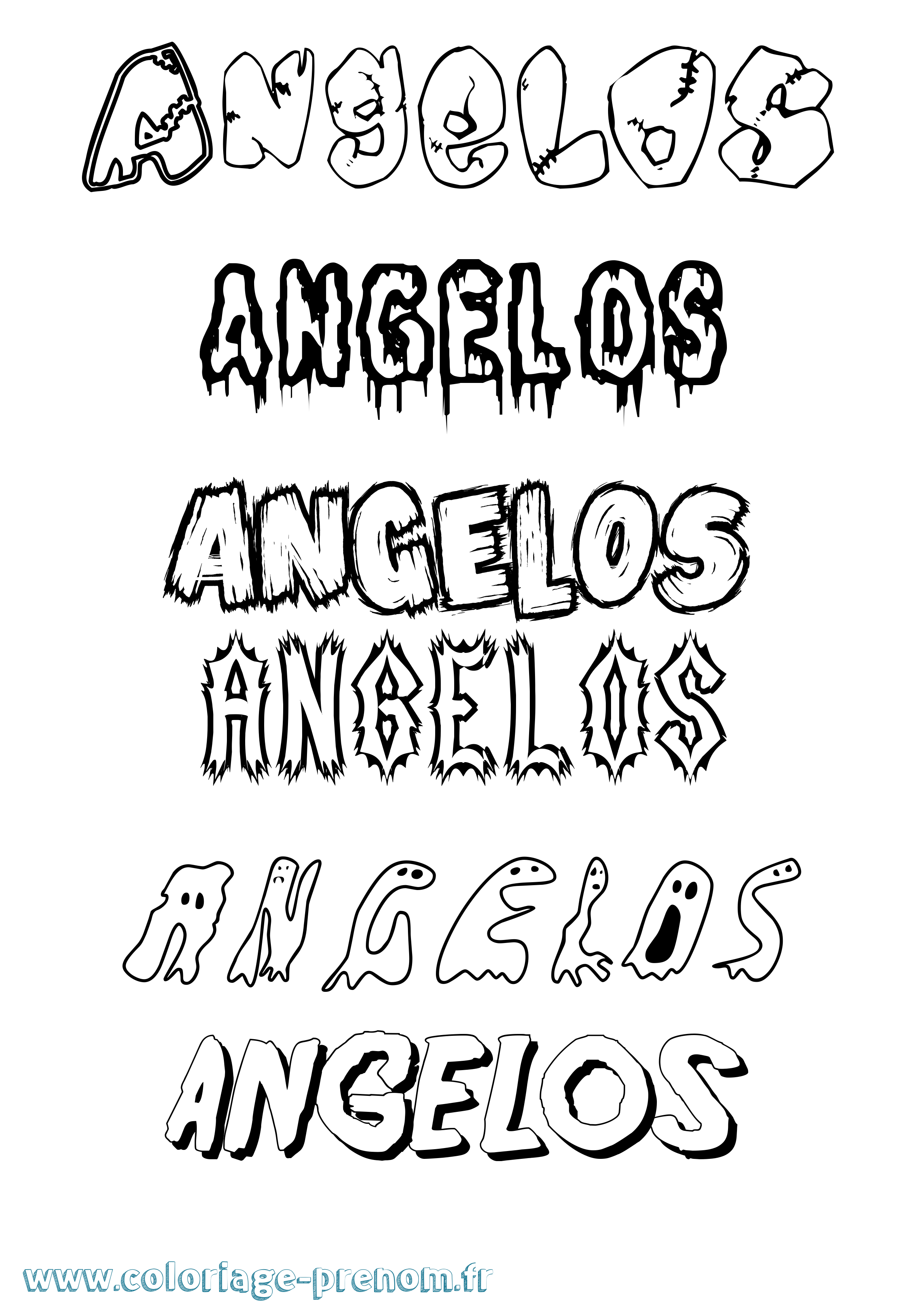 Coloriage Angelos Frisson Coloriage prénom Angelos Frisson