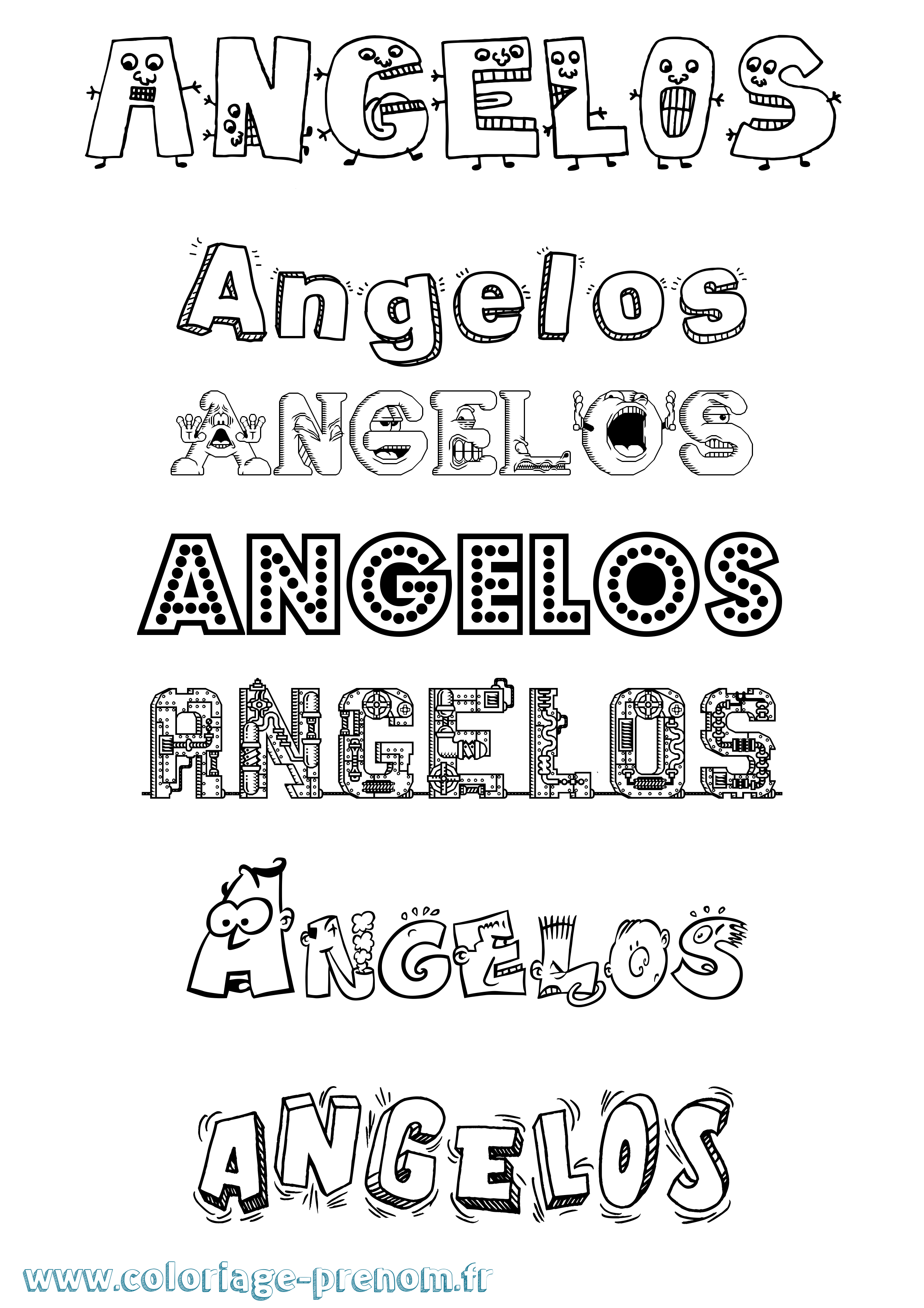 Coloriage Angelos Fun Coloriage prénom Angelos Fun
