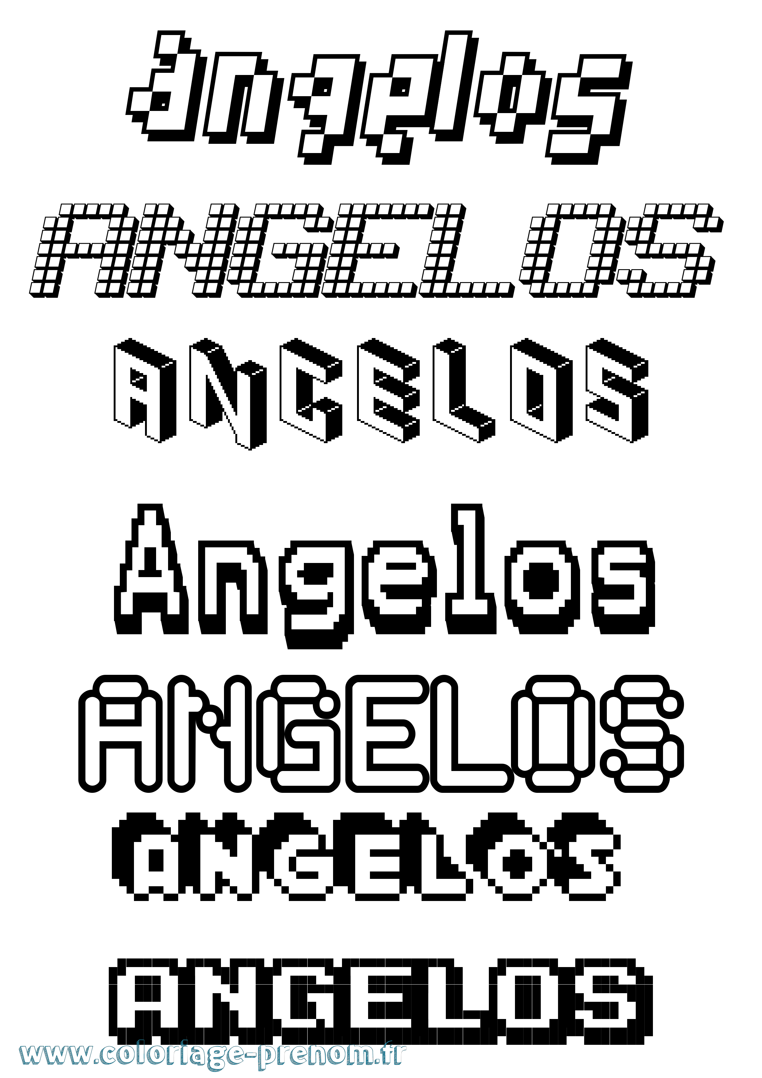 Coloriage Angelos Pixel Coloriage prénom Angelos Pixel