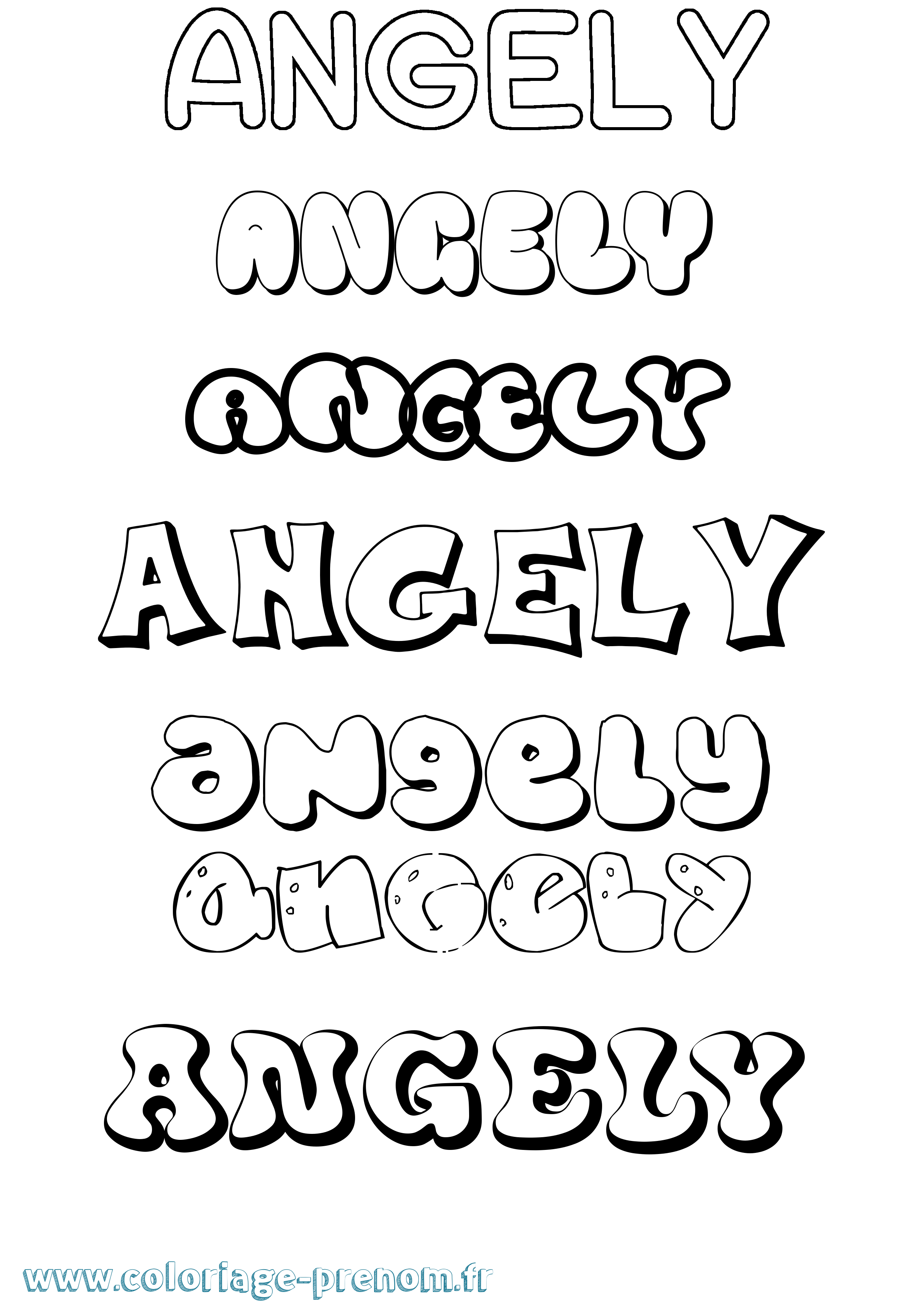 Coloriage Angely Bubble Coloriage prénom Angely Bubble