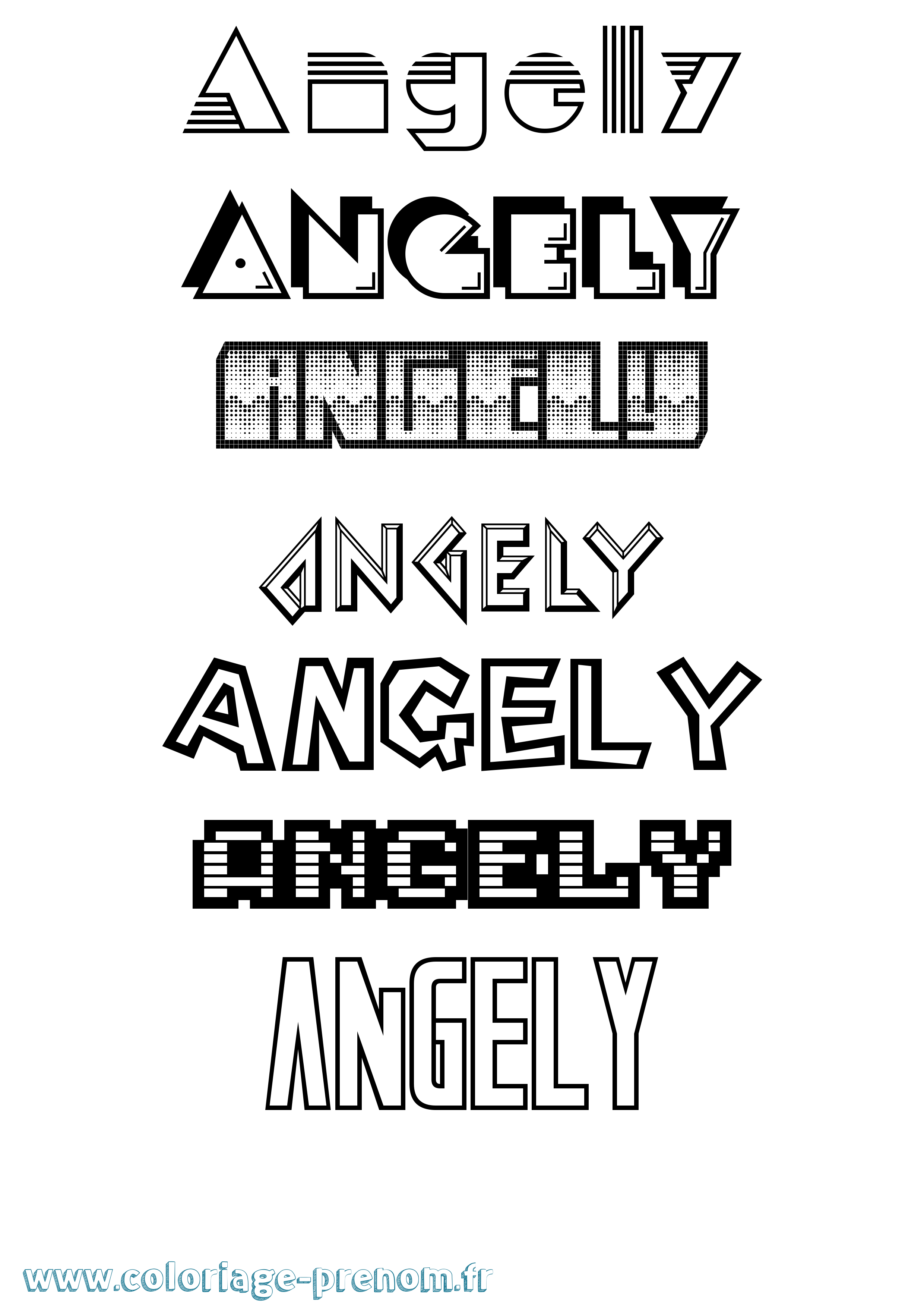 Coloriage Angely Jeux Vidéos Coloriage prénom Angely Jeux Vidéos