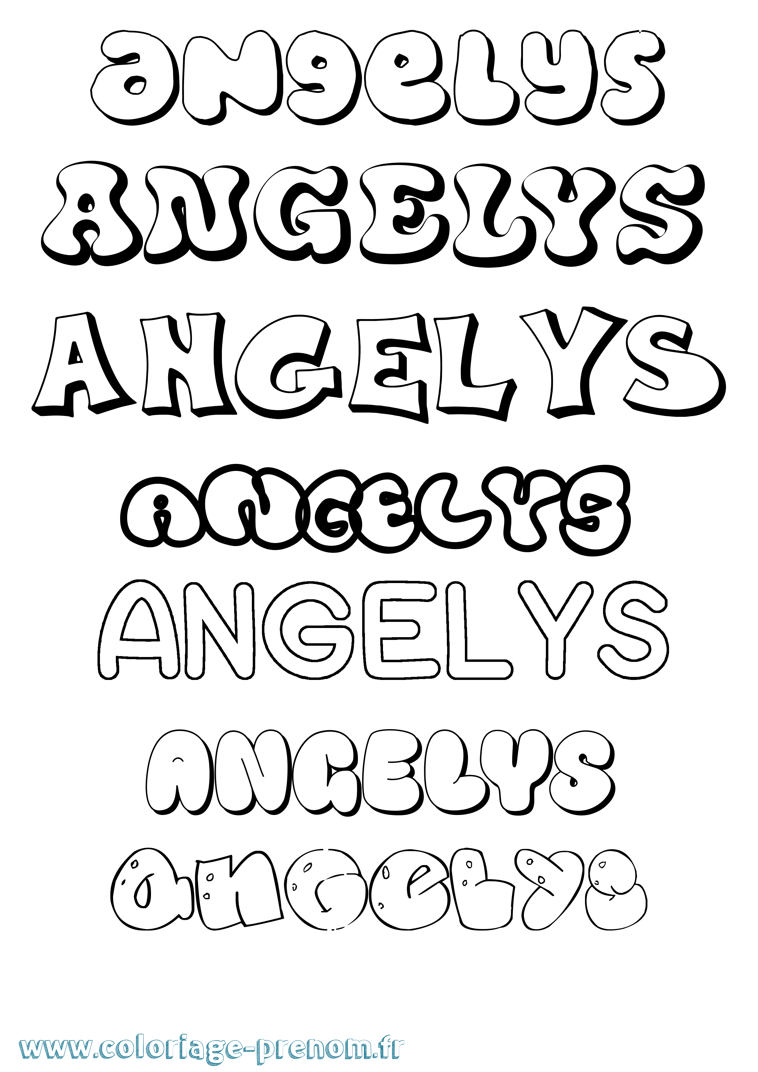 Coloriage Angelys Bubble Coloriage prénom Angelys Bubble