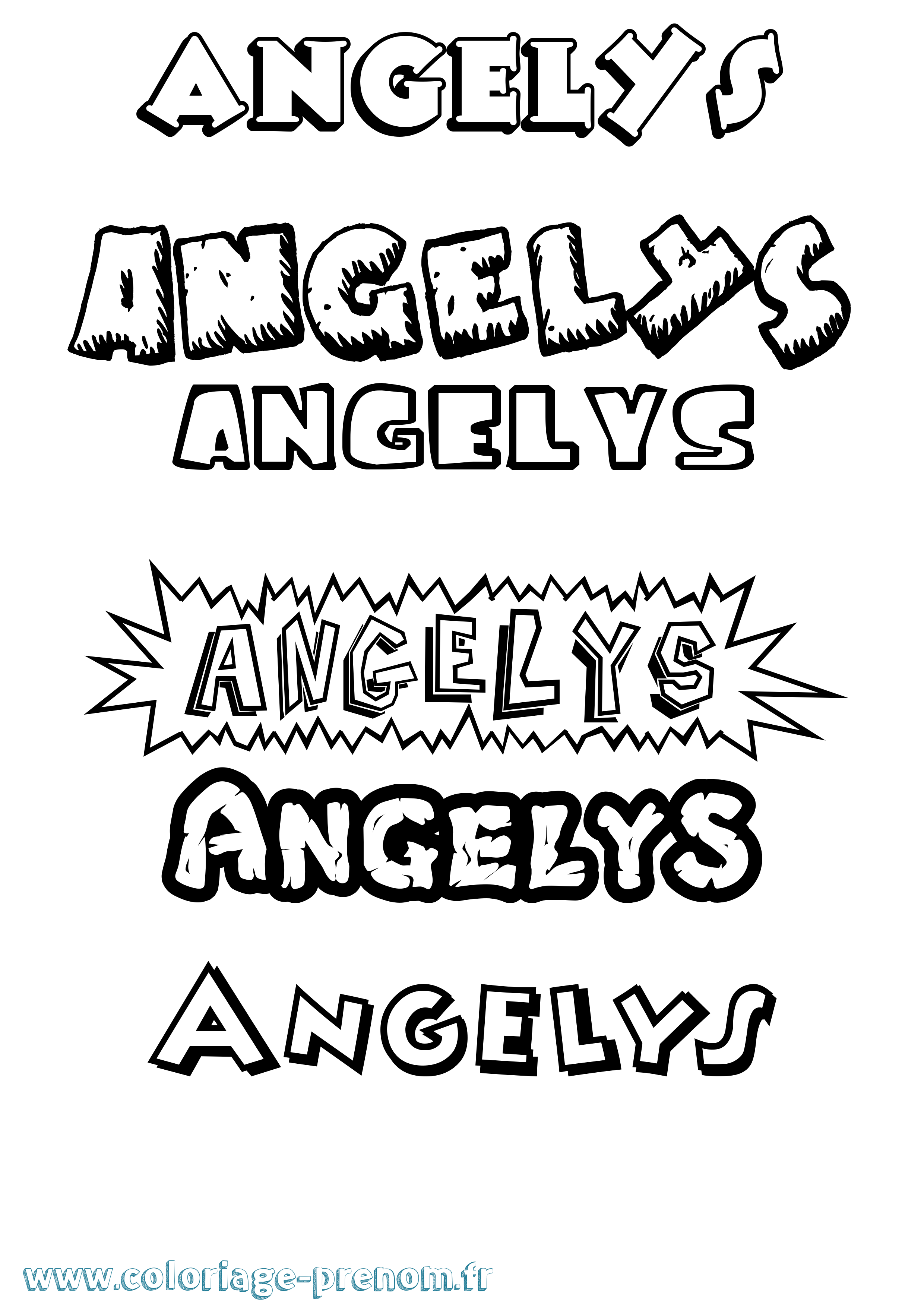 Coloriage Angelys Dessin Animé Coloriage prénom Angelys Dessin Animé