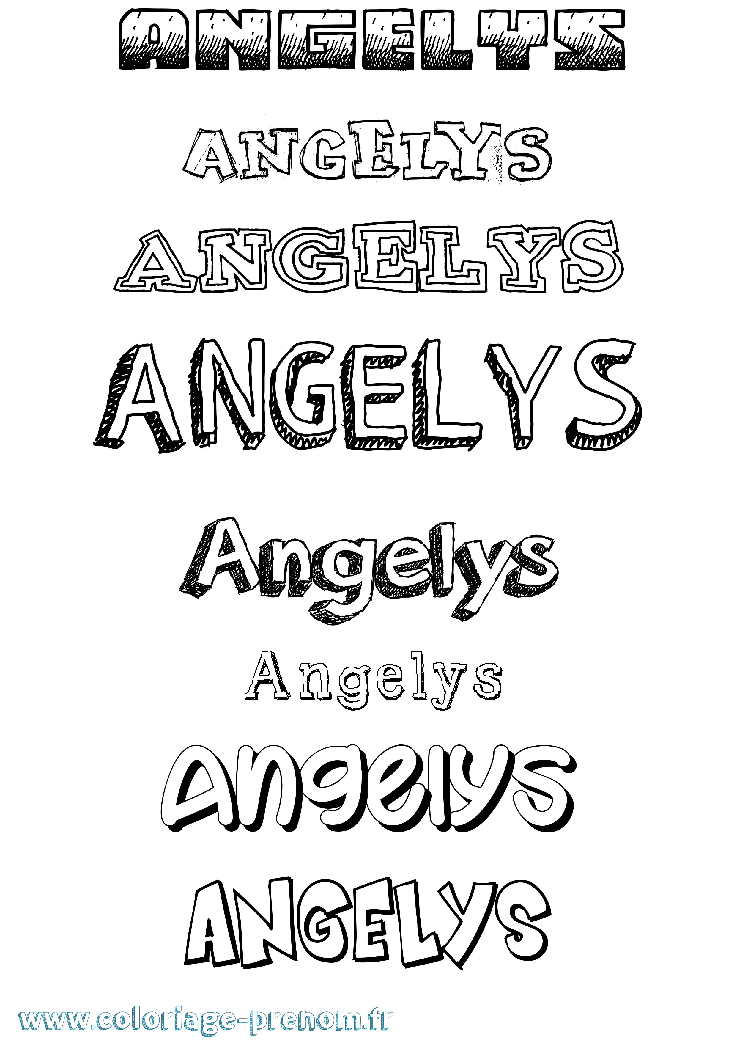 Coloriage Angelys Dessiné Coloriage prénom Angelys Dessiné