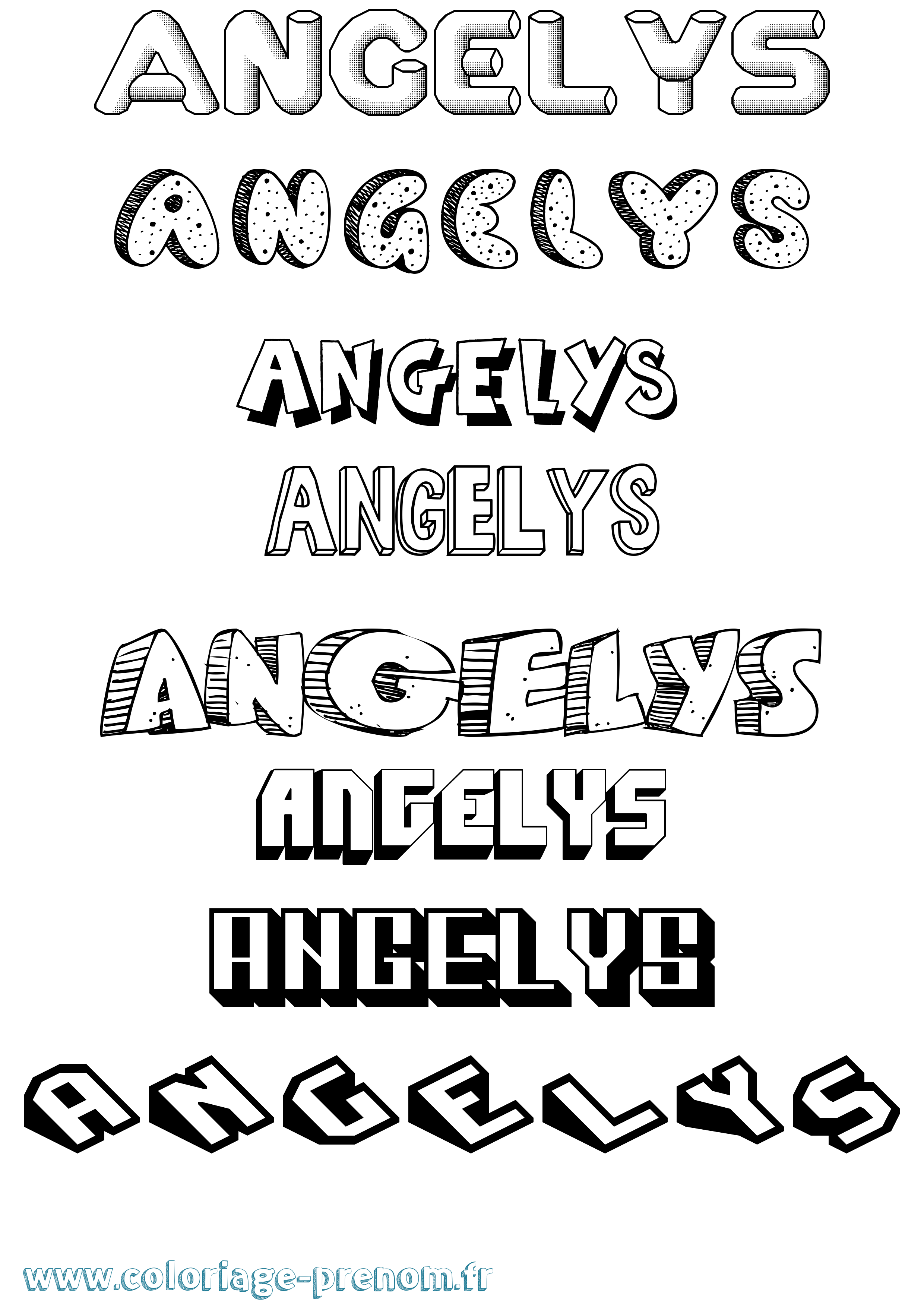 Coloriage Angelys Effet 3D Coloriage prénom Angelys Effet 3D