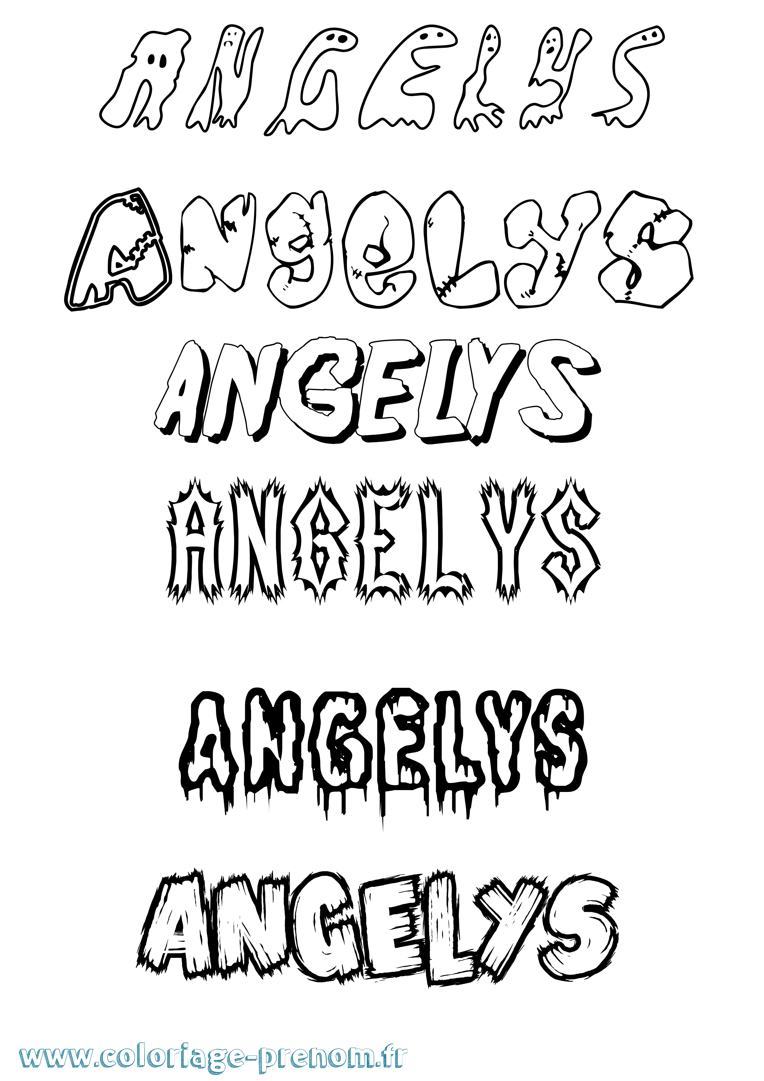 Coloriage Angelys Frisson Coloriage prénom Angelys Frisson