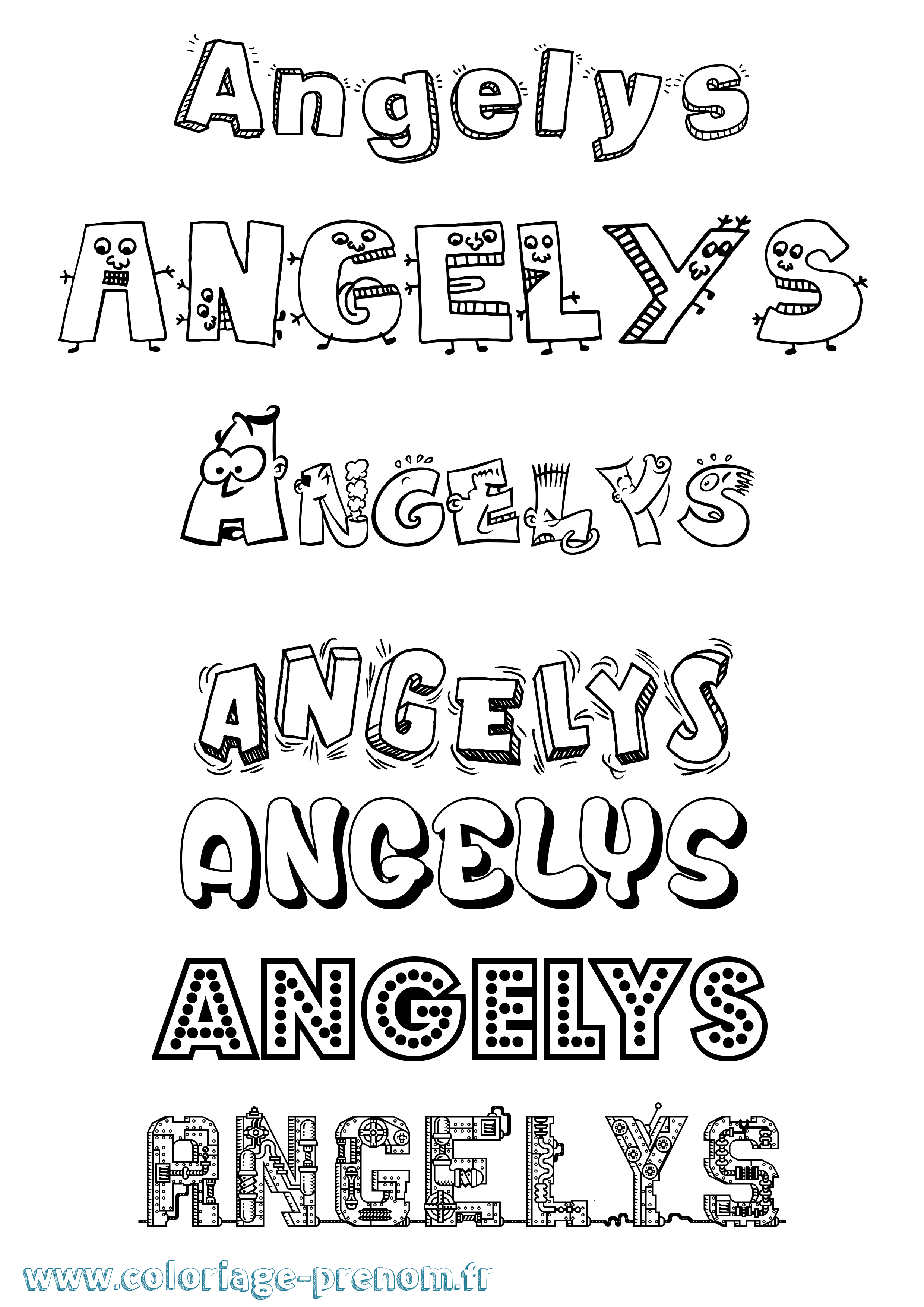 Coloriage Angelys Fun Coloriage prénom Angelys Fun