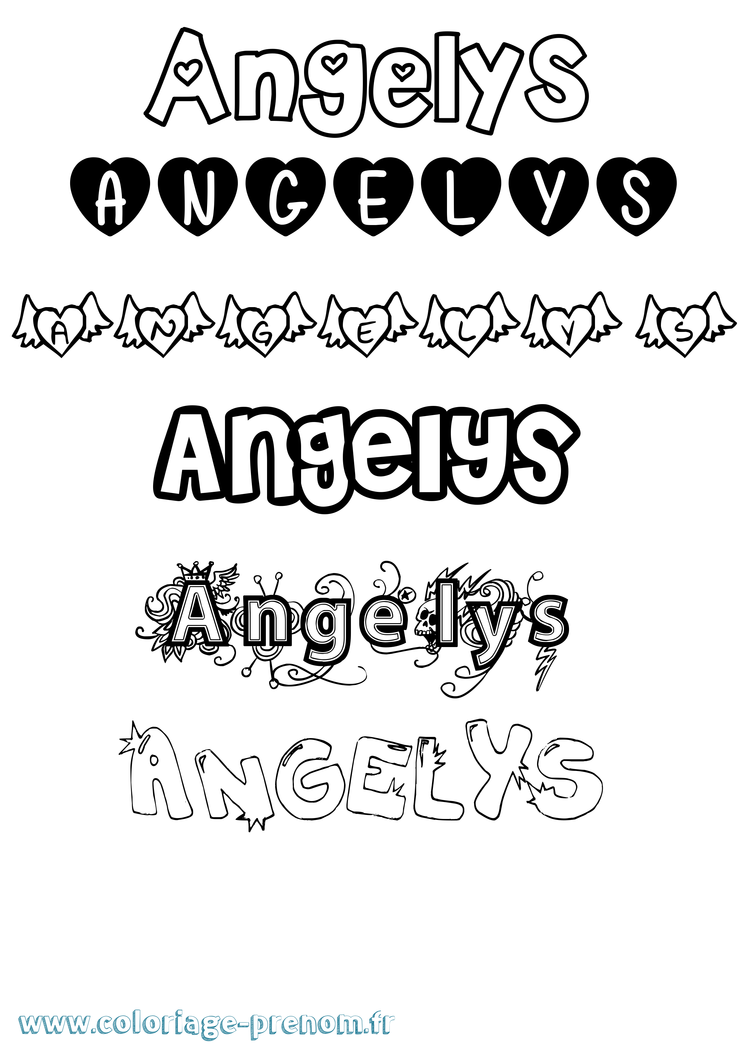 Coloriage Angelys Girly Coloriage prénom Angelys Girly