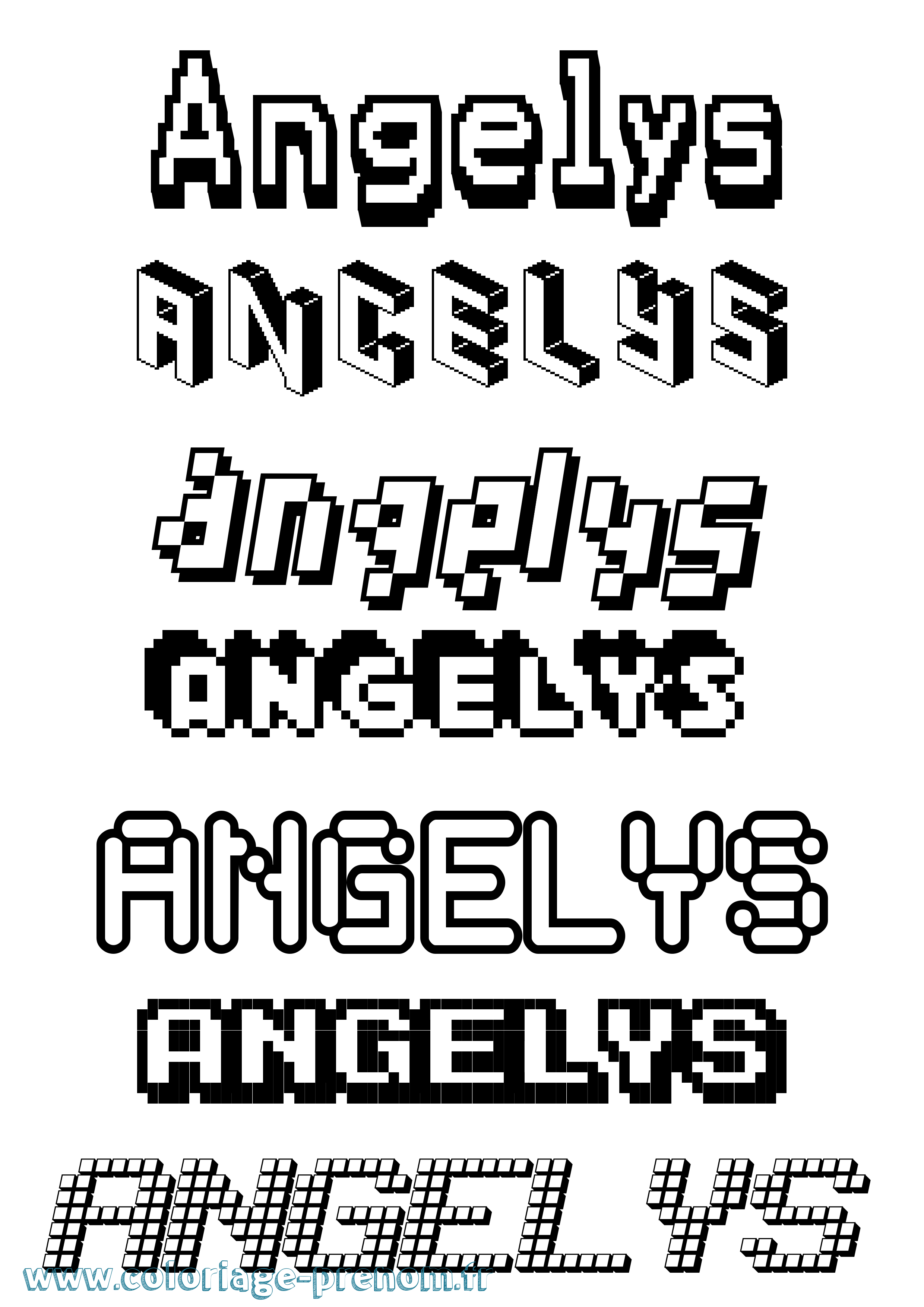 Coloriage Angelys Pixel Coloriage prénom Angelys Pixel