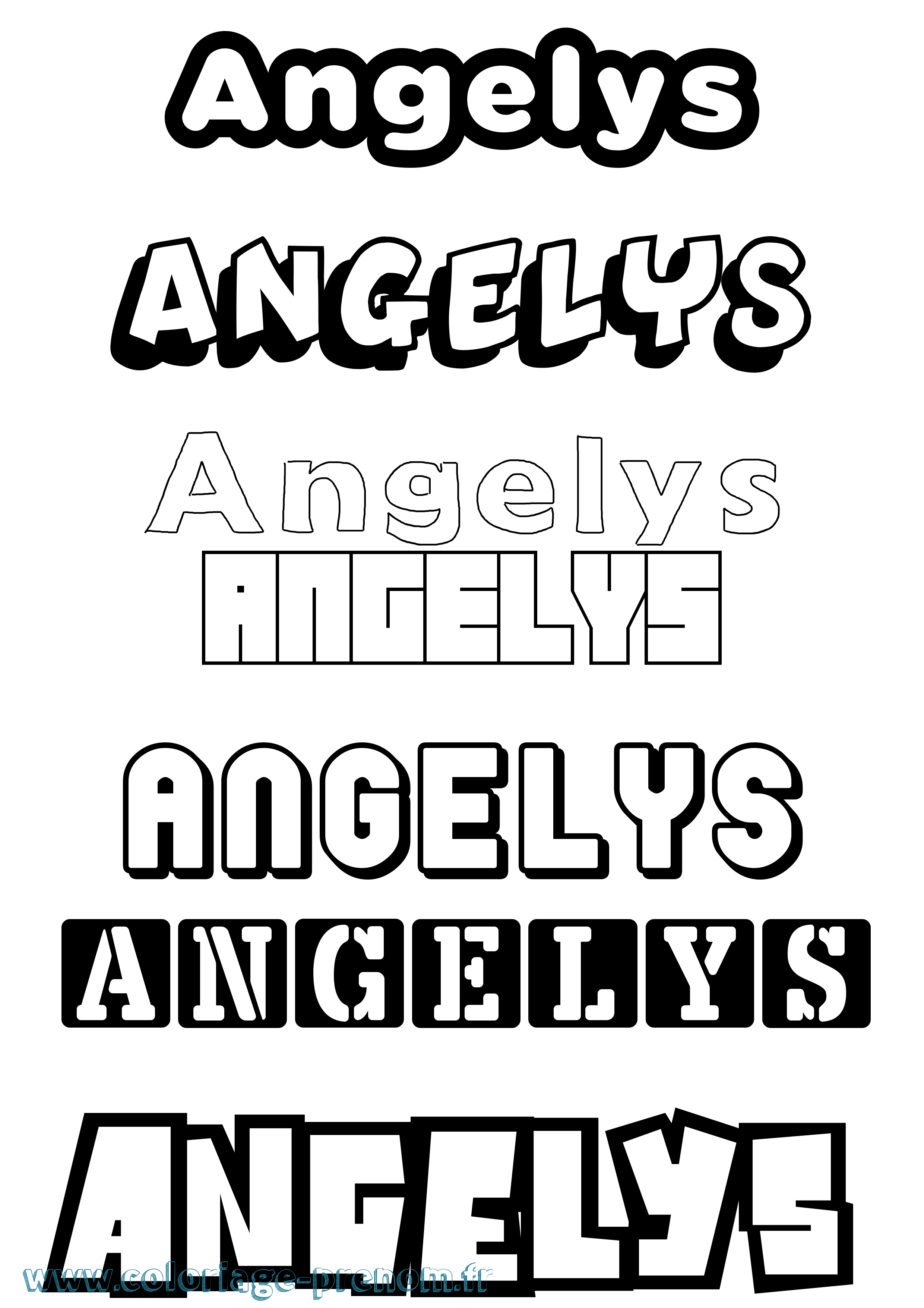 Coloriage Angelys Simple Coloriage prénom Angelys Simple