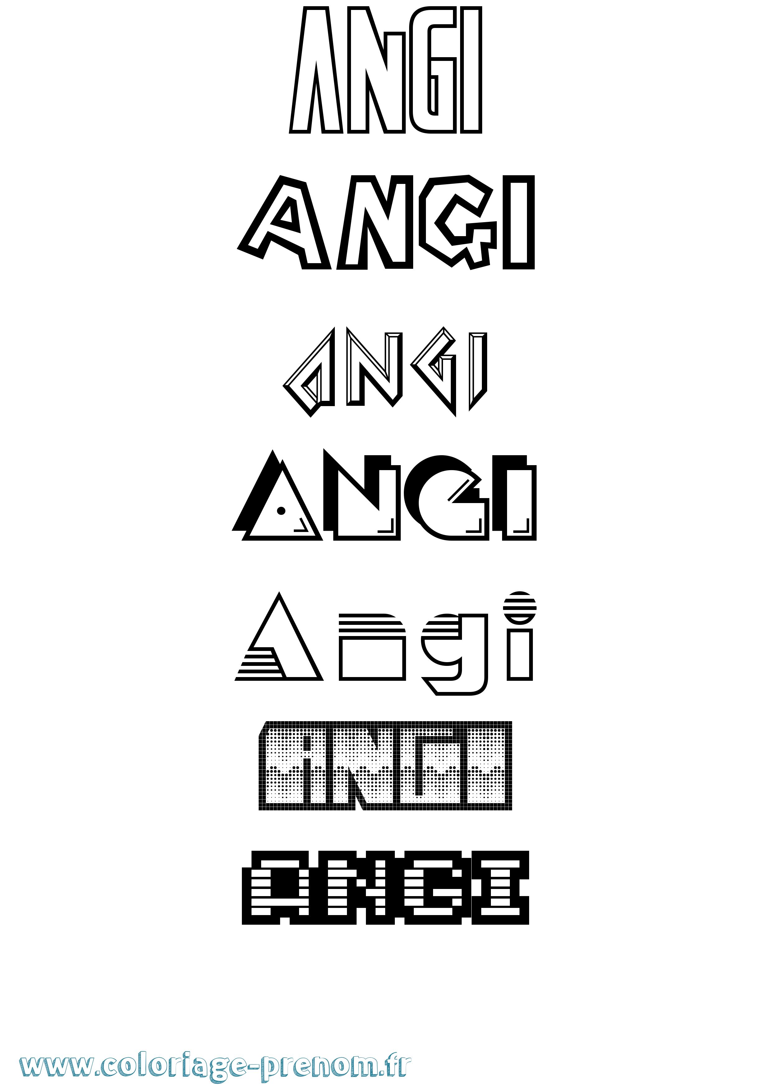 Coloriage Angi Jeux Vidéos Coloriage prénom Angi Jeux Vidéos