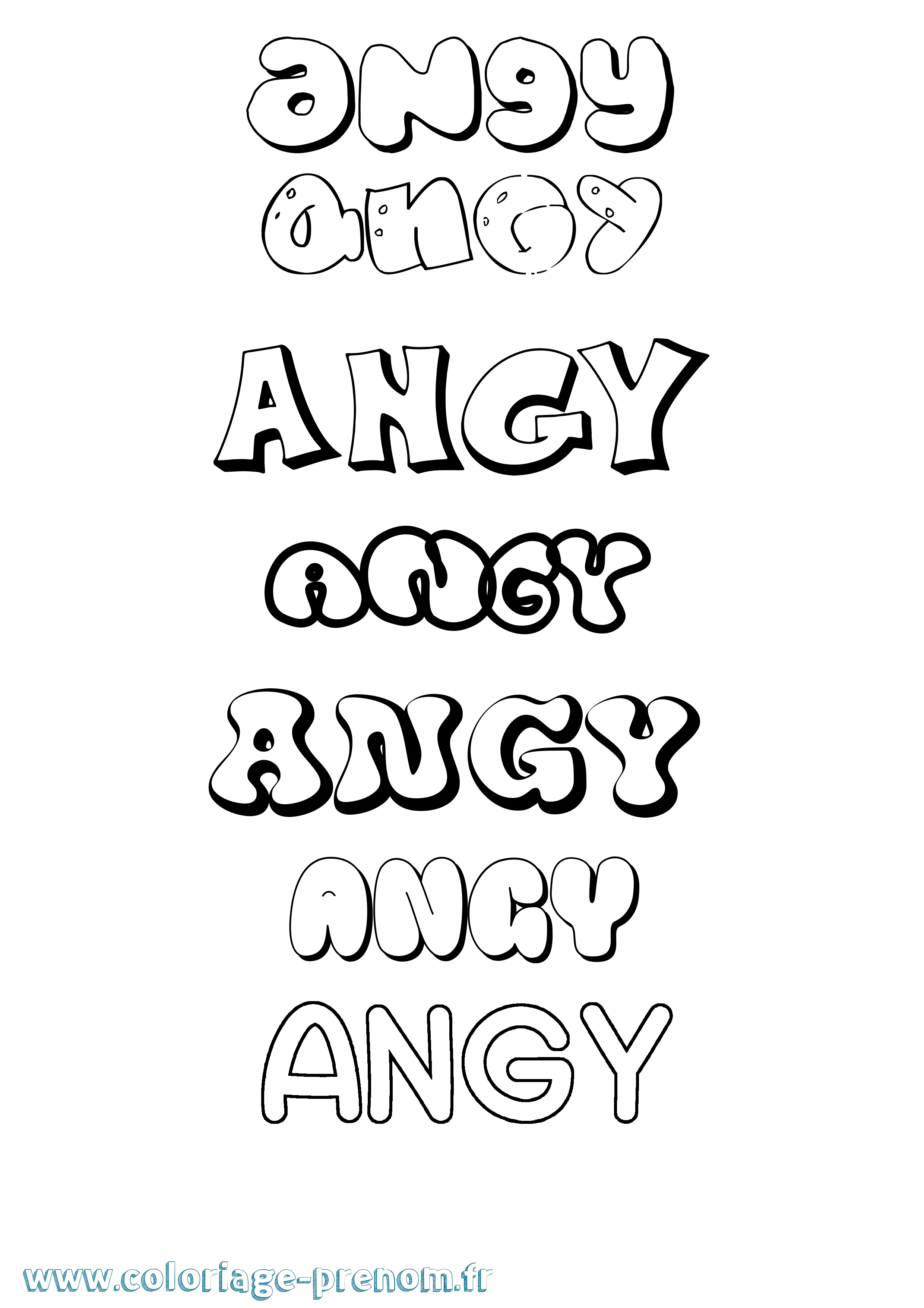 Coloriage Angy Bubble Coloriage prénom Angy Bubble