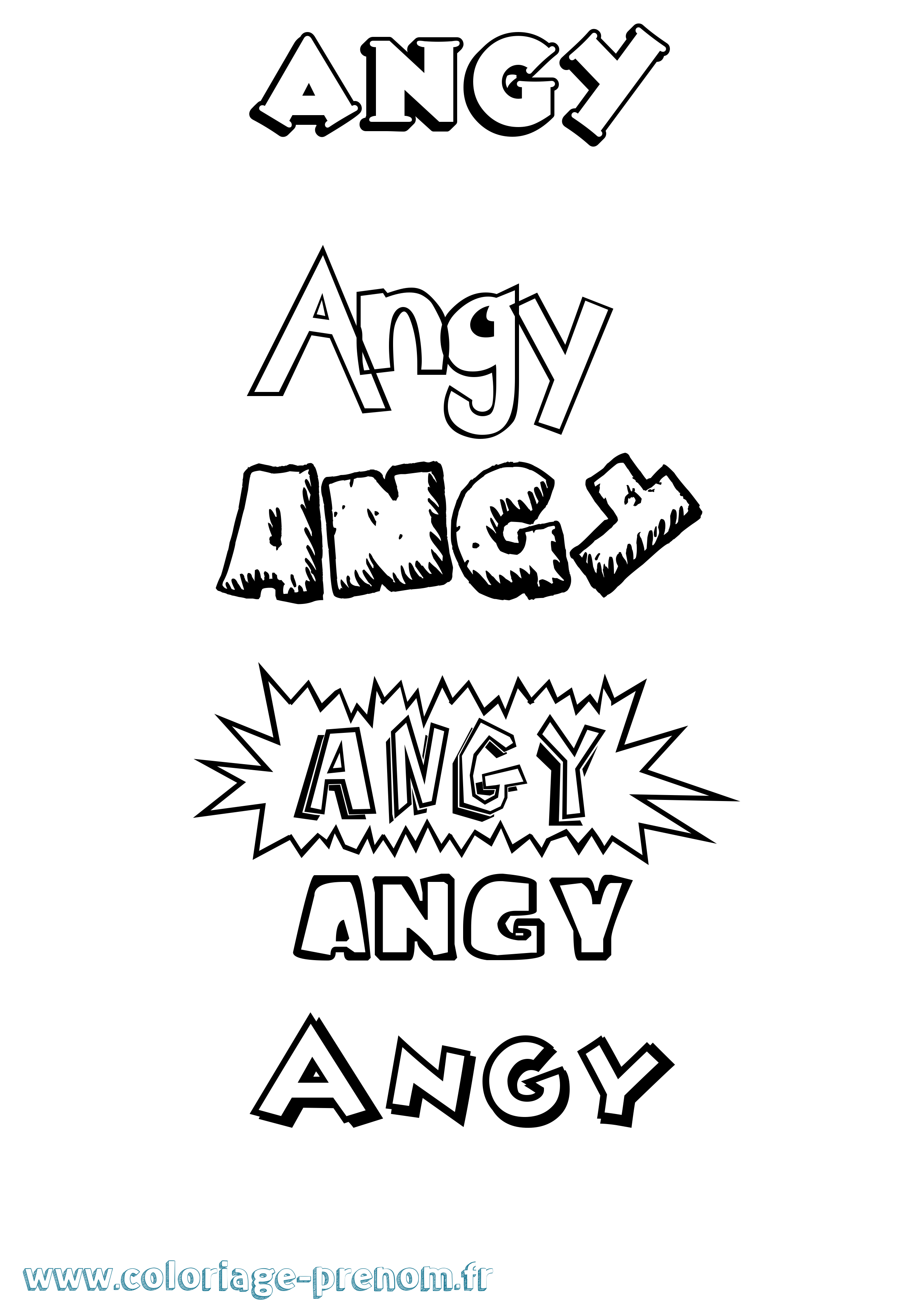 Coloriage Angy Dessin Animé Coloriage prénom Angy Dessin Animé