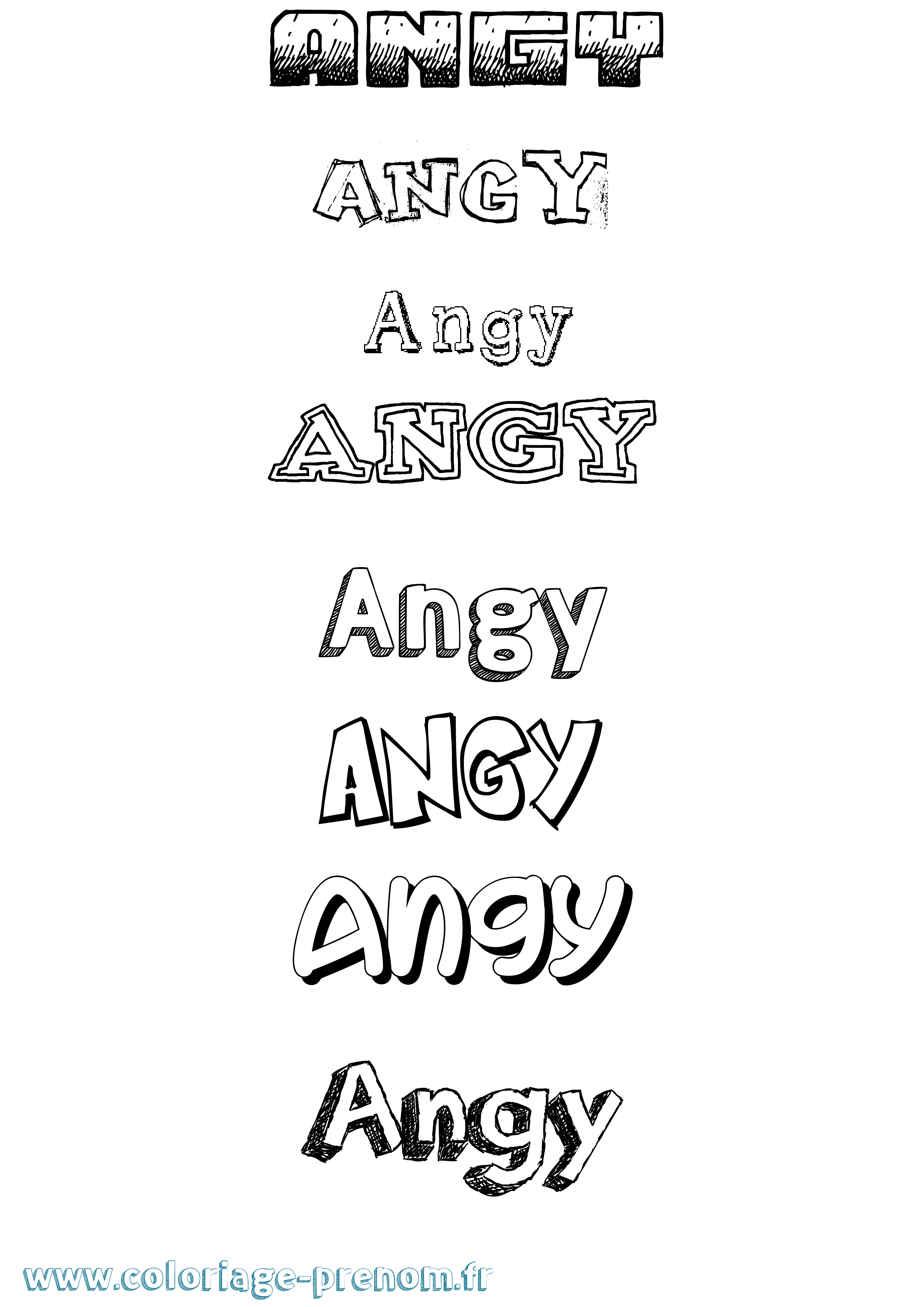 Coloriage Angy Dessiné Coloriage prénom Angy Dessiné