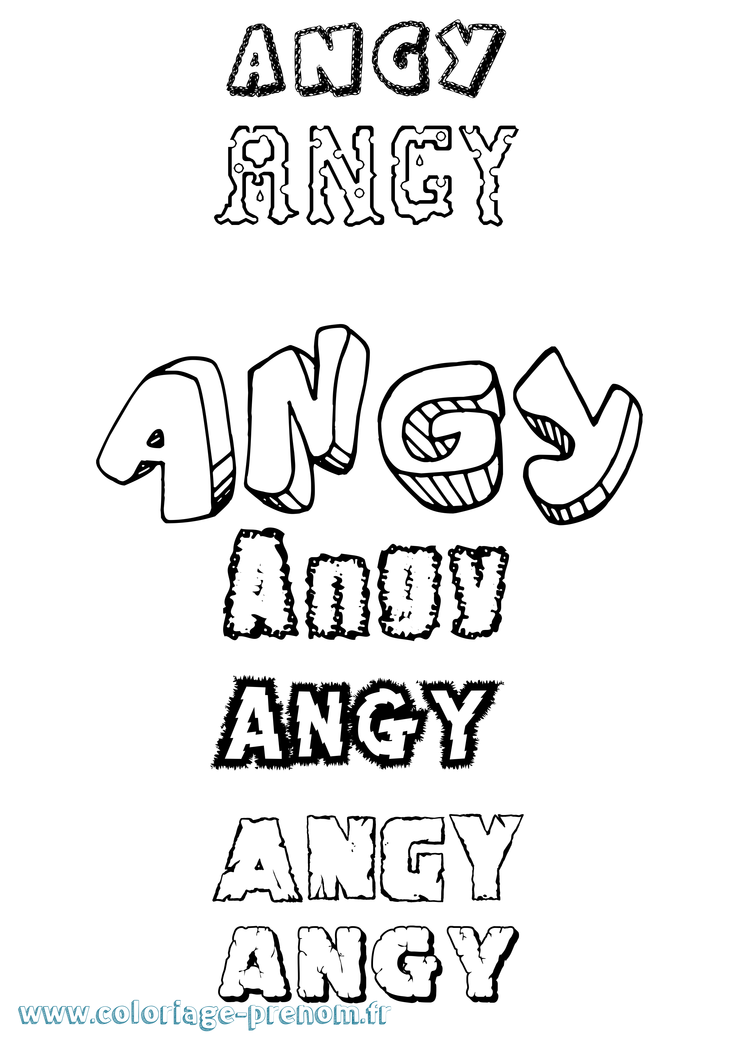 Coloriage Angy Destructuré Coloriage prénom Angy Destructuré