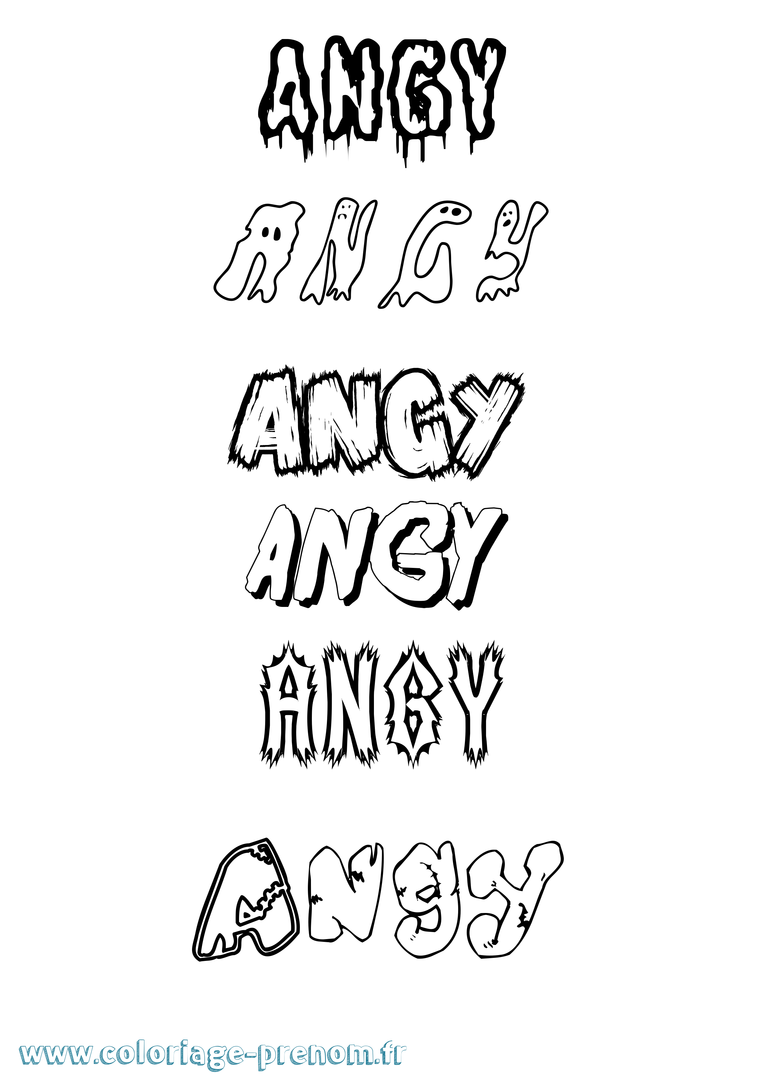 Coloriage Angy Frisson Coloriage prénom Angy Frisson