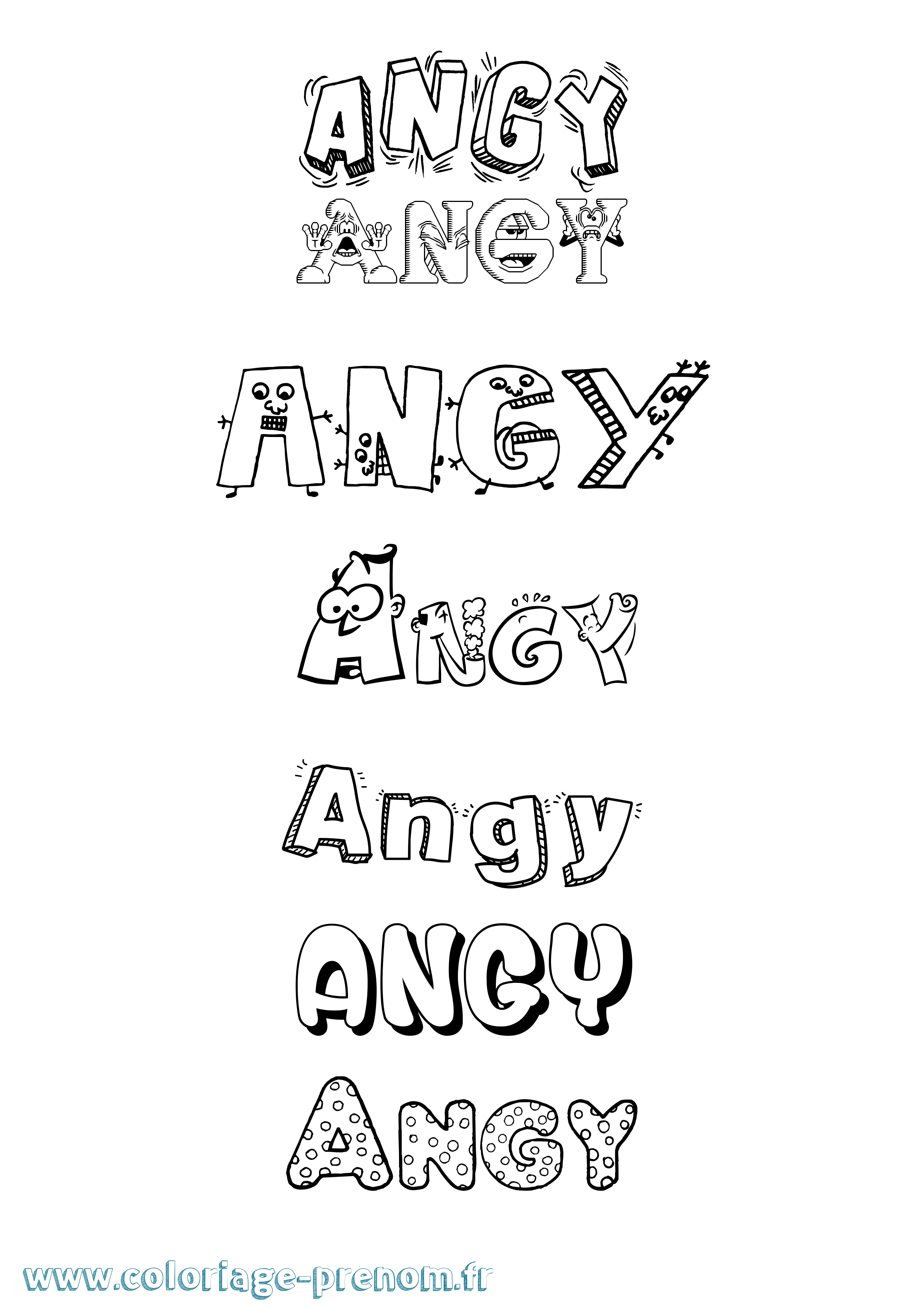 Coloriage Angy Fun Coloriage prénom Angy Fun