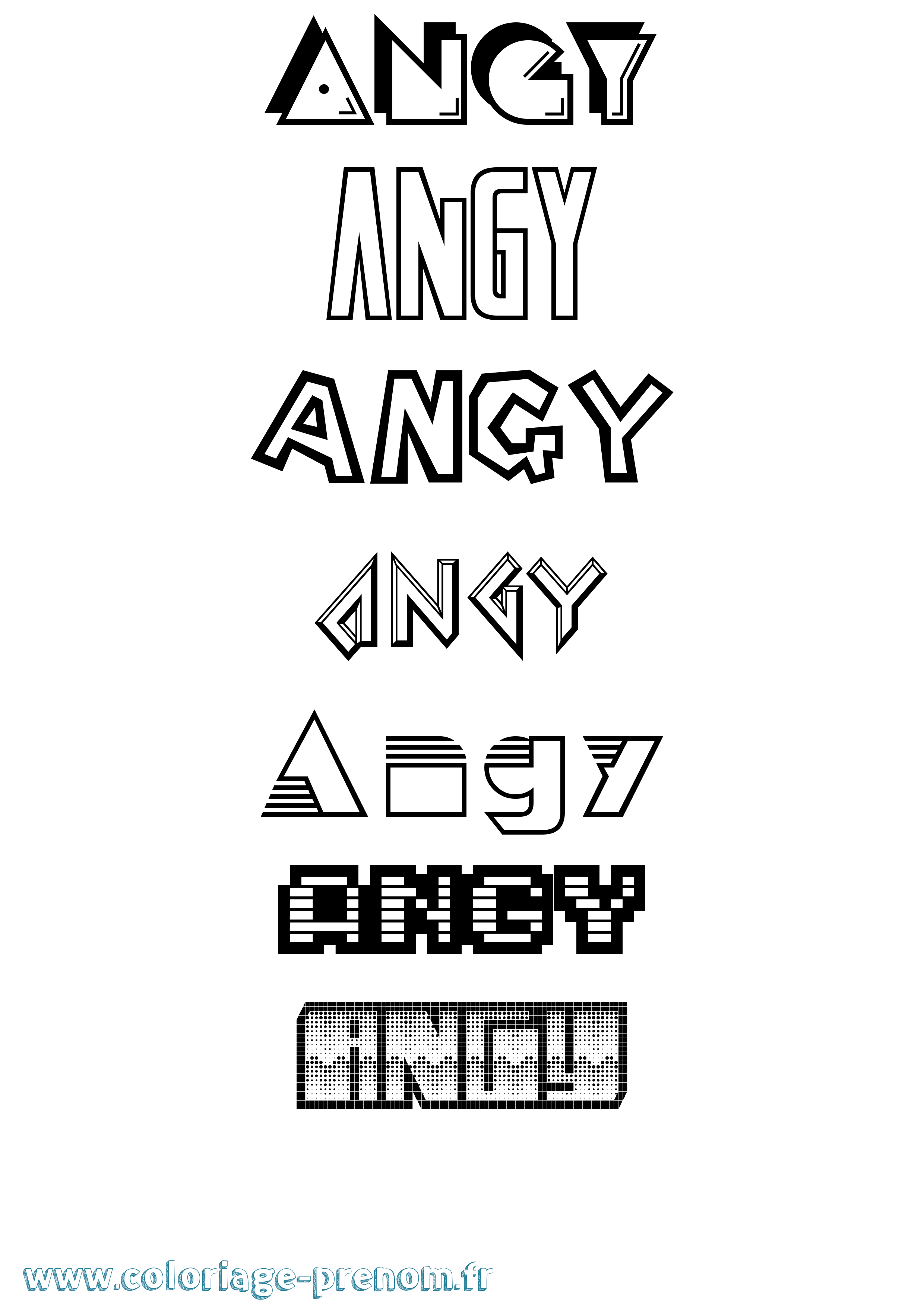 Coloriage Angy Jeux Vidéos Coloriage prénom Angy Jeux Vidéos
