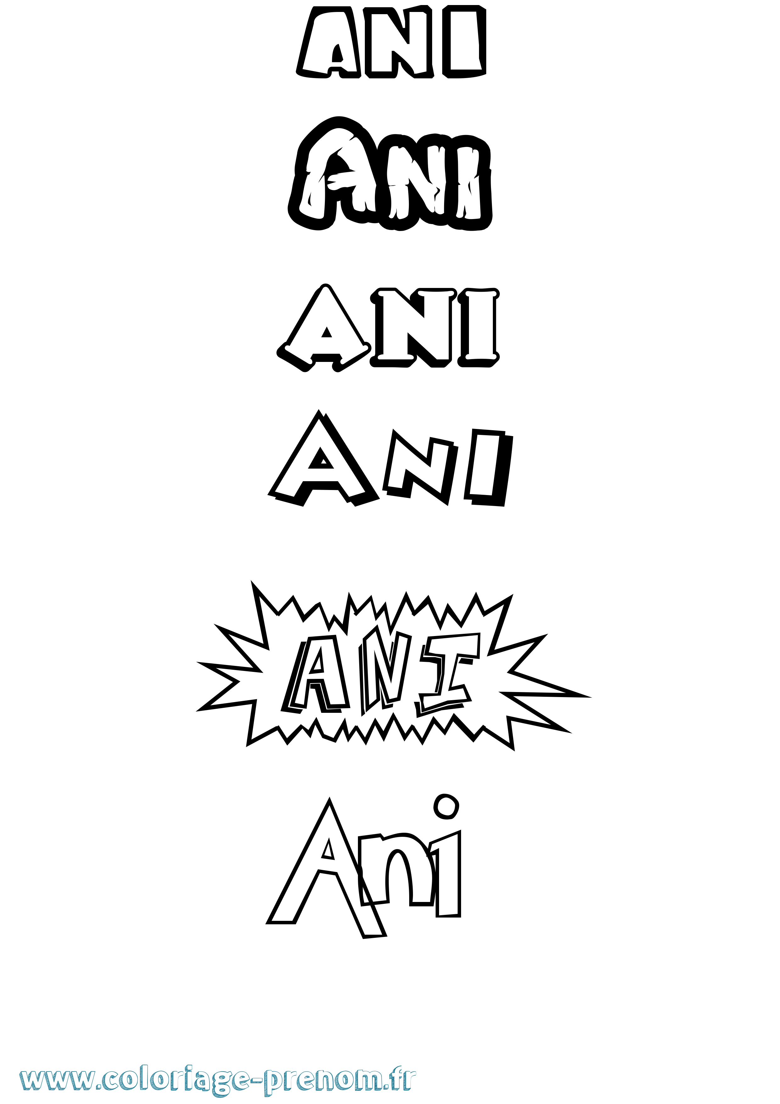 Coloriage Ani Dessin Animé Coloriage prénom Ani Dessin Animé