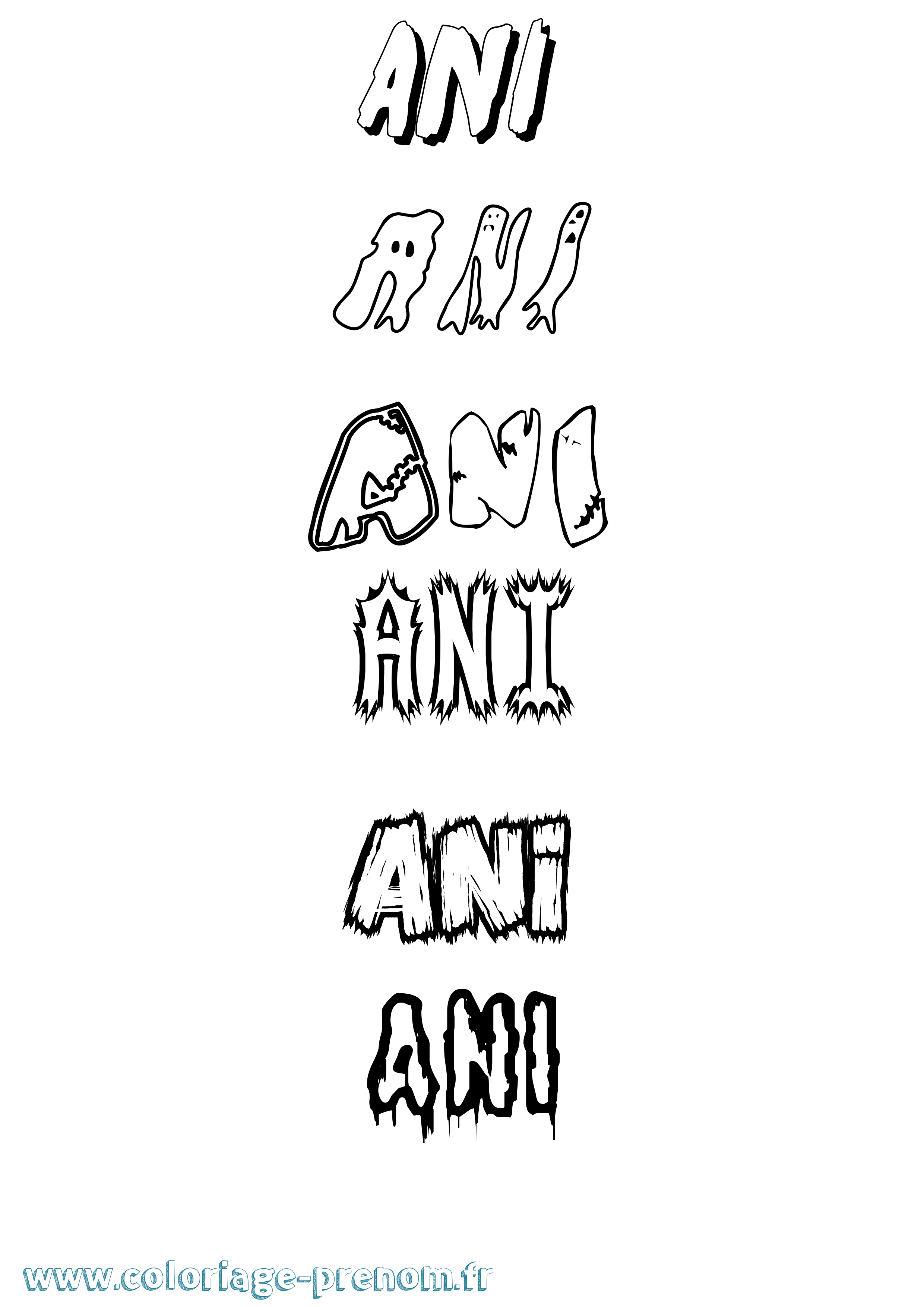Coloriage Ani Frisson Coloriage prénom Ani Frisson