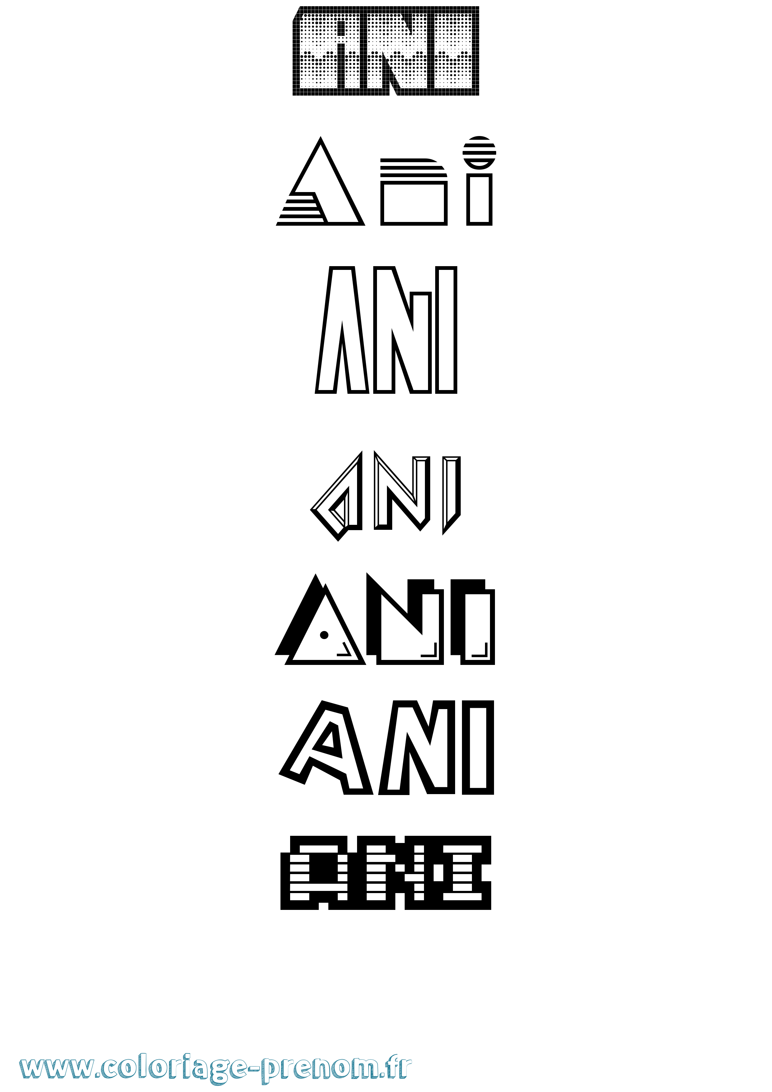 Coloriage Ani Jeux Vidéos Coloriage prénom Ani Jeux Vidéos
