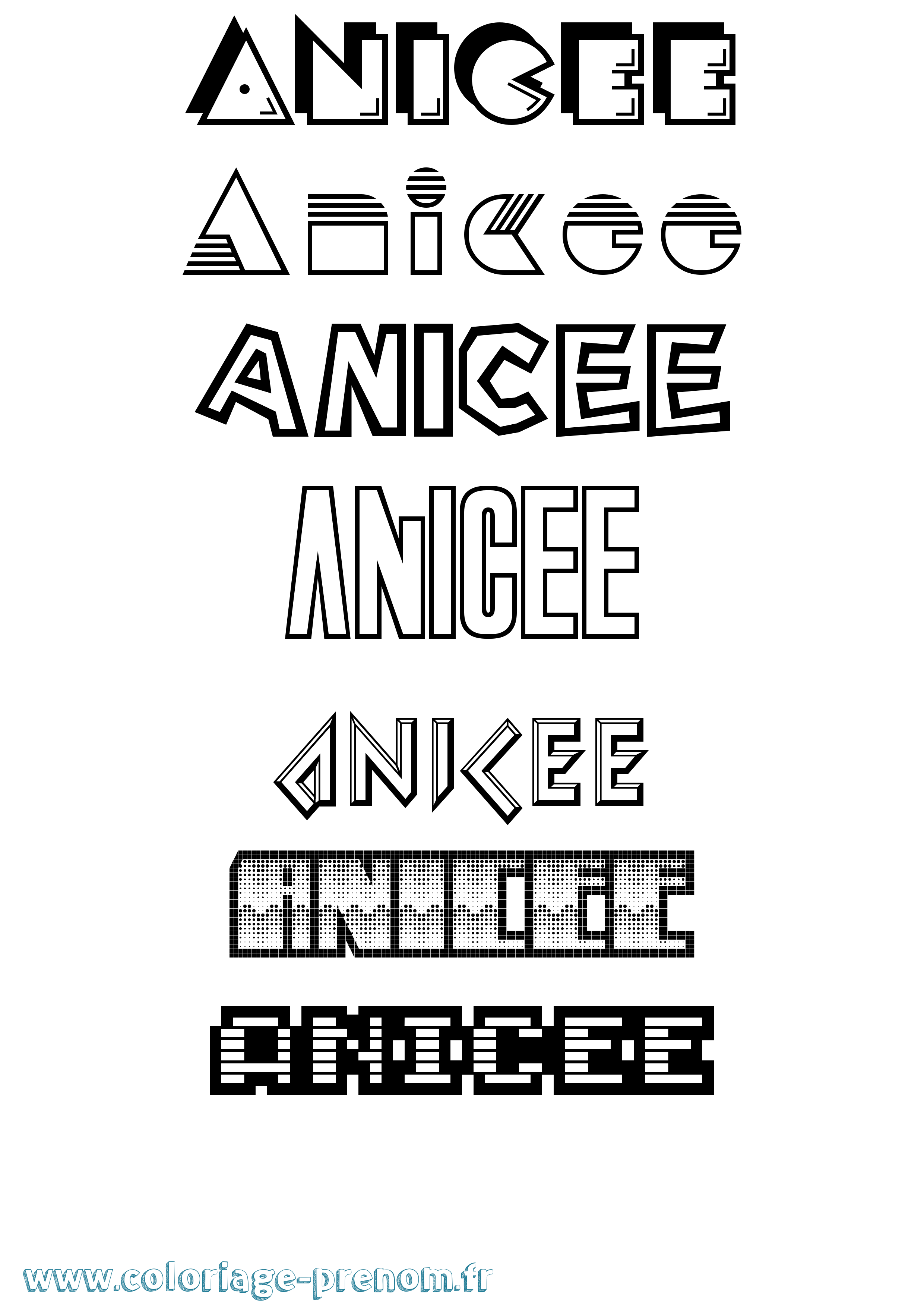 Coloriage Anicee Jeux Vidéos Coloriage prénom Anicee Jeux Vidéos