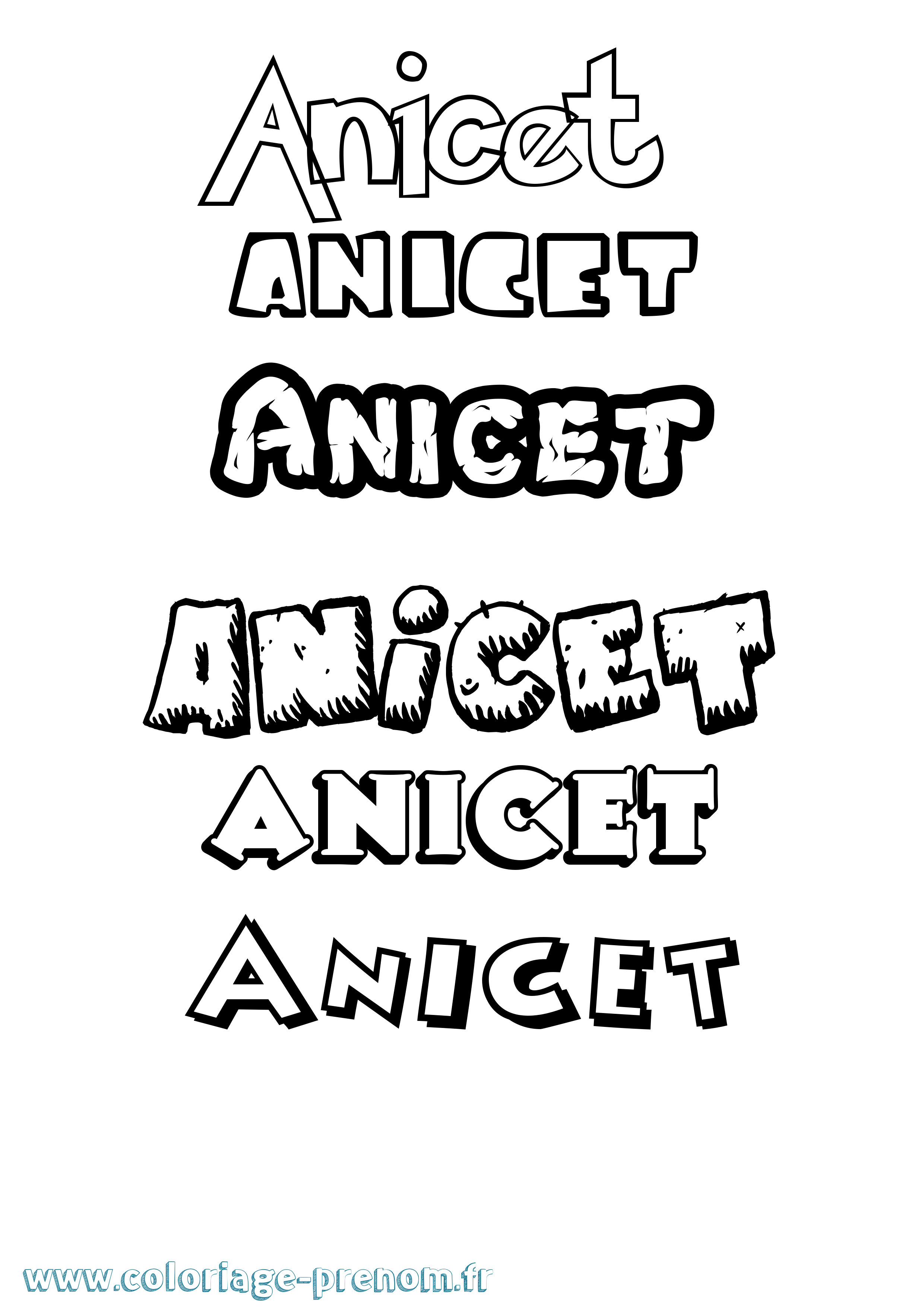 Coloriage Anicet Dessin Animé Coloriage prénom Anicet Dessin Animé