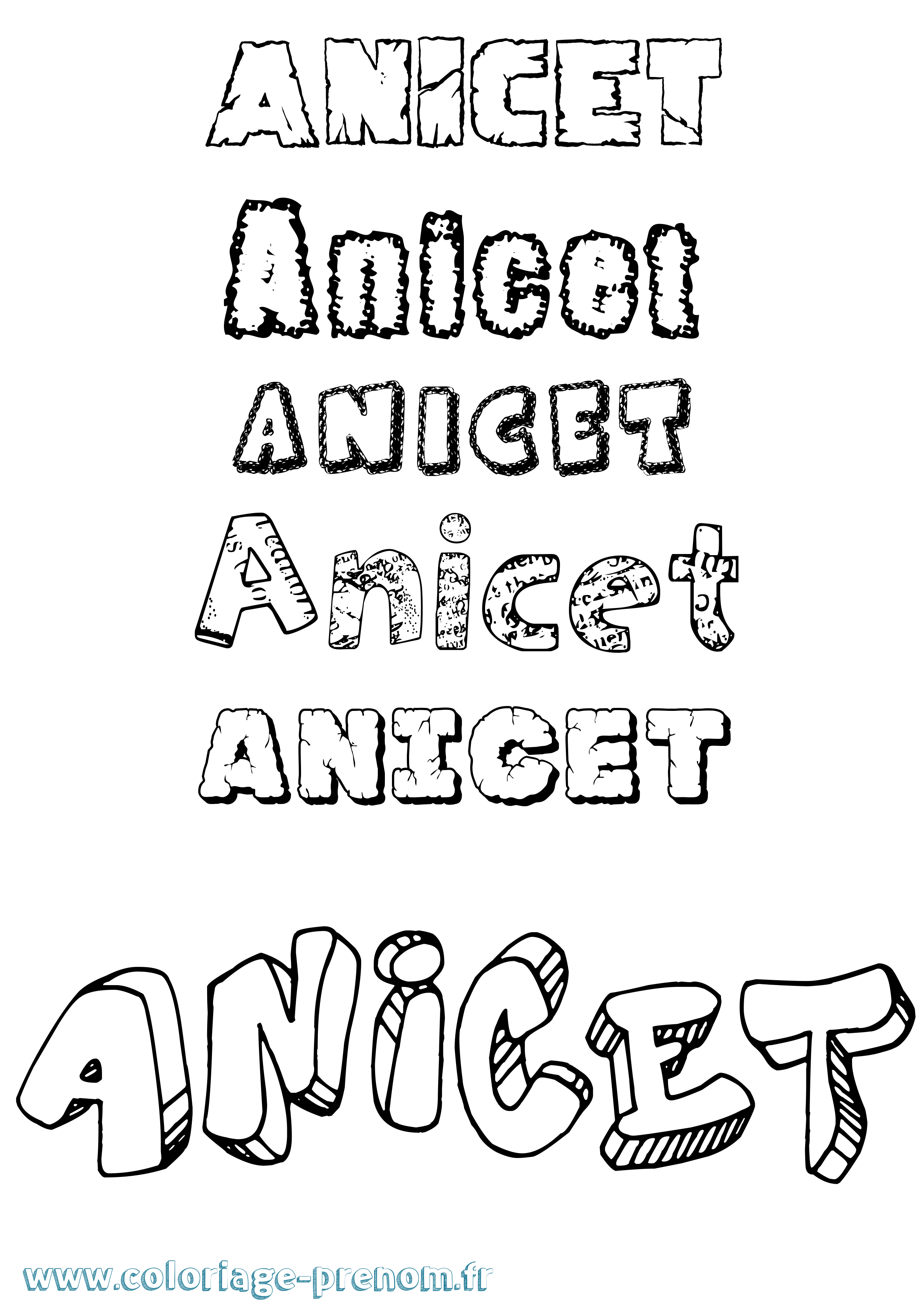 Coloriage Anicet Destructuré Coloriage prénom Anicet Destructuré