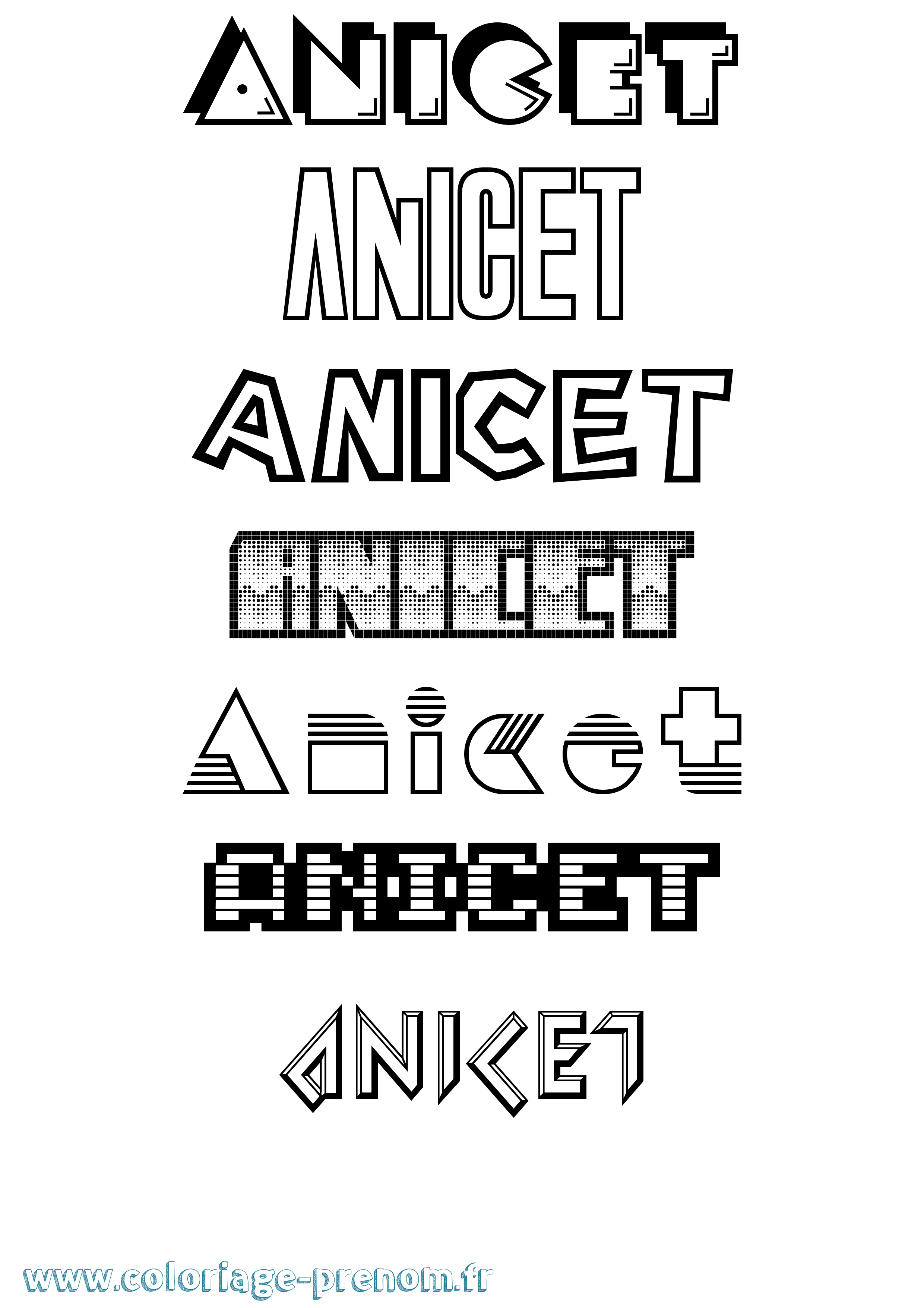 Coloriage Anicet Jeux Vidéos Coloriage prénom Anicet Jeux Vidéos