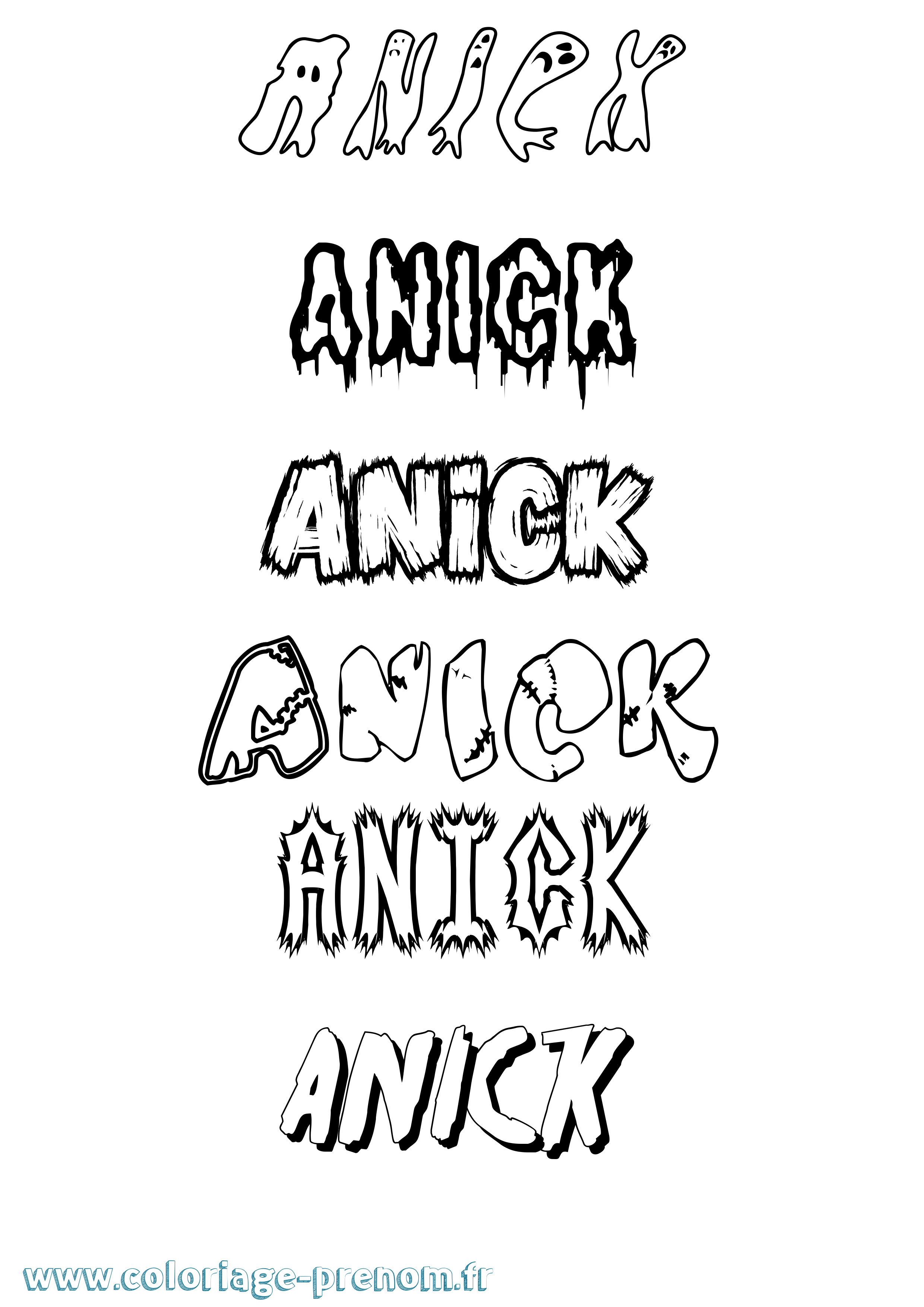 Coloriage Anick Frisson Coloriage prénom Anick Frisson