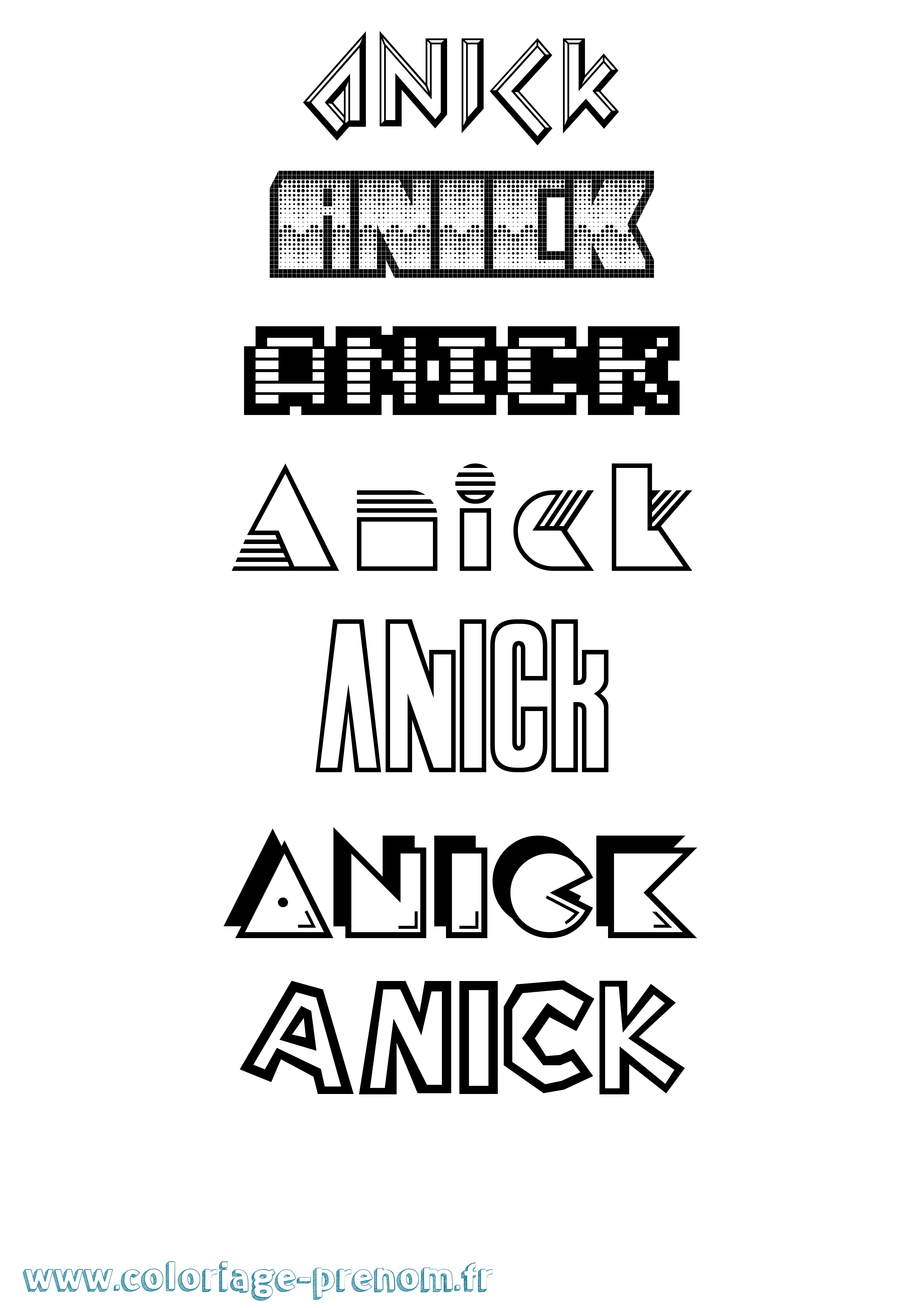 Coloriage Anick Jeux Vidéos Coloriage prénom Anick Jeux Vidéos