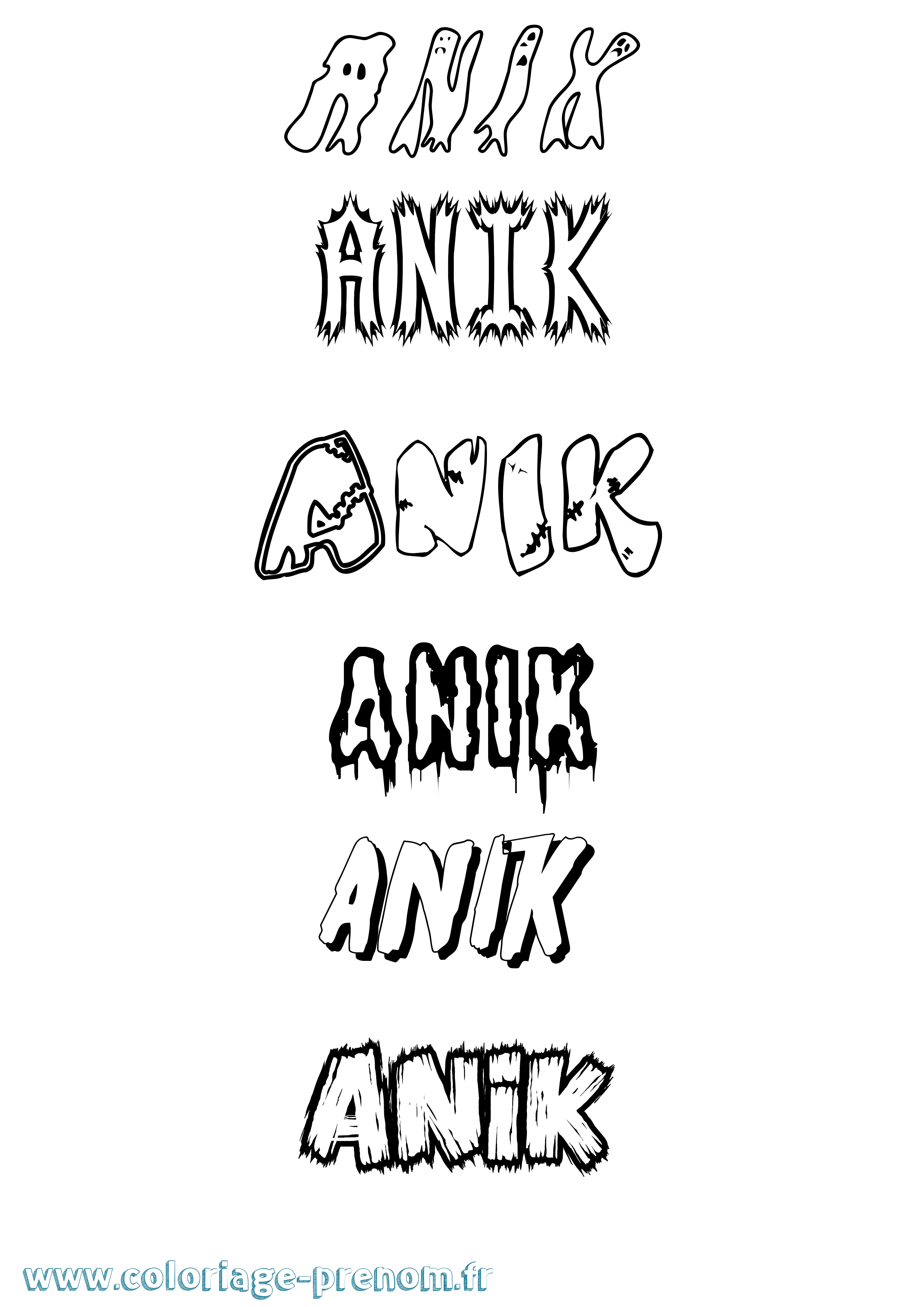 Coloriage Anik Frisson Coloriage prénom Anik Frisson