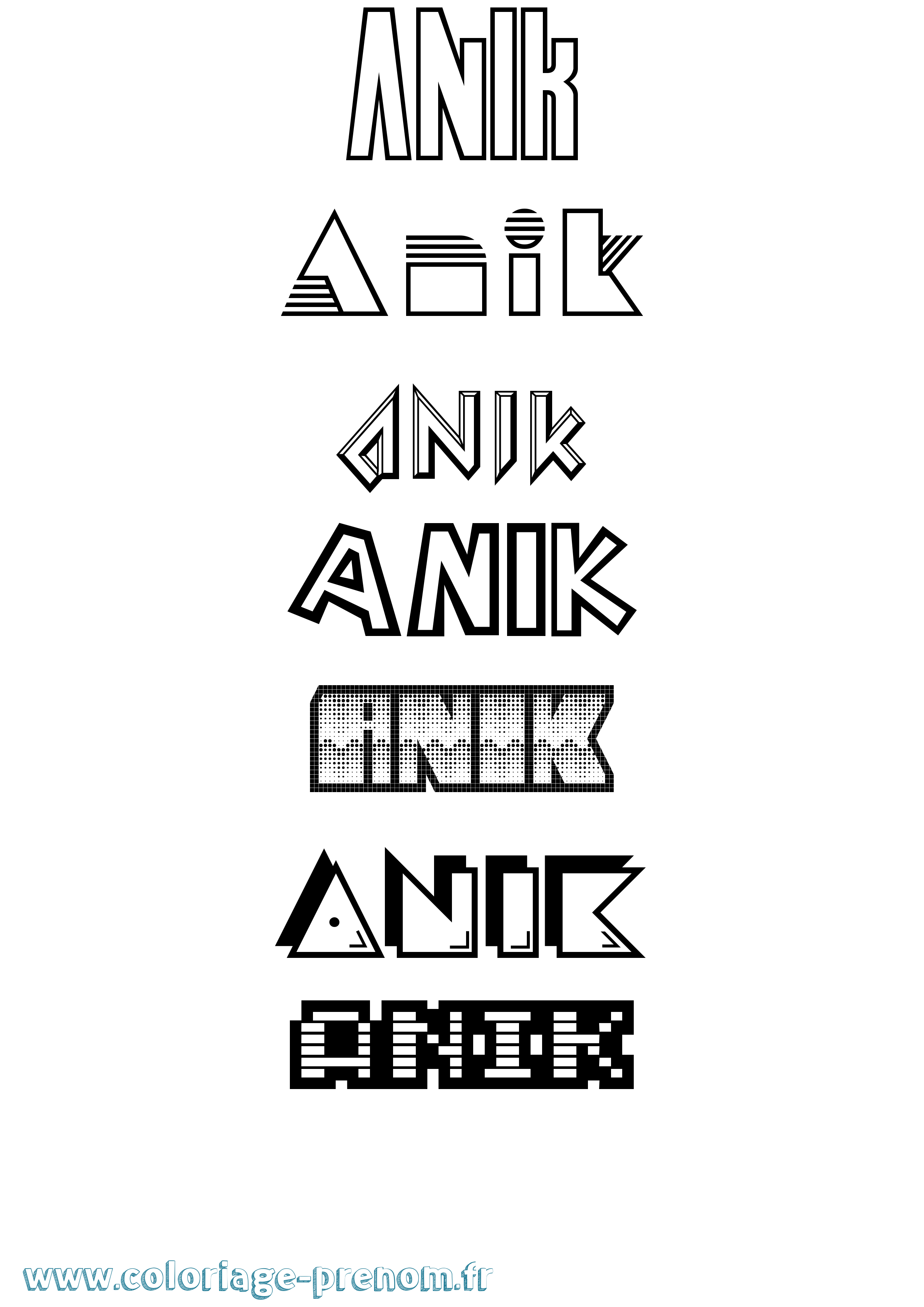 Coloriage Anik Jeux Vidéos Coloriage prénom Anik Jeux Vidéos