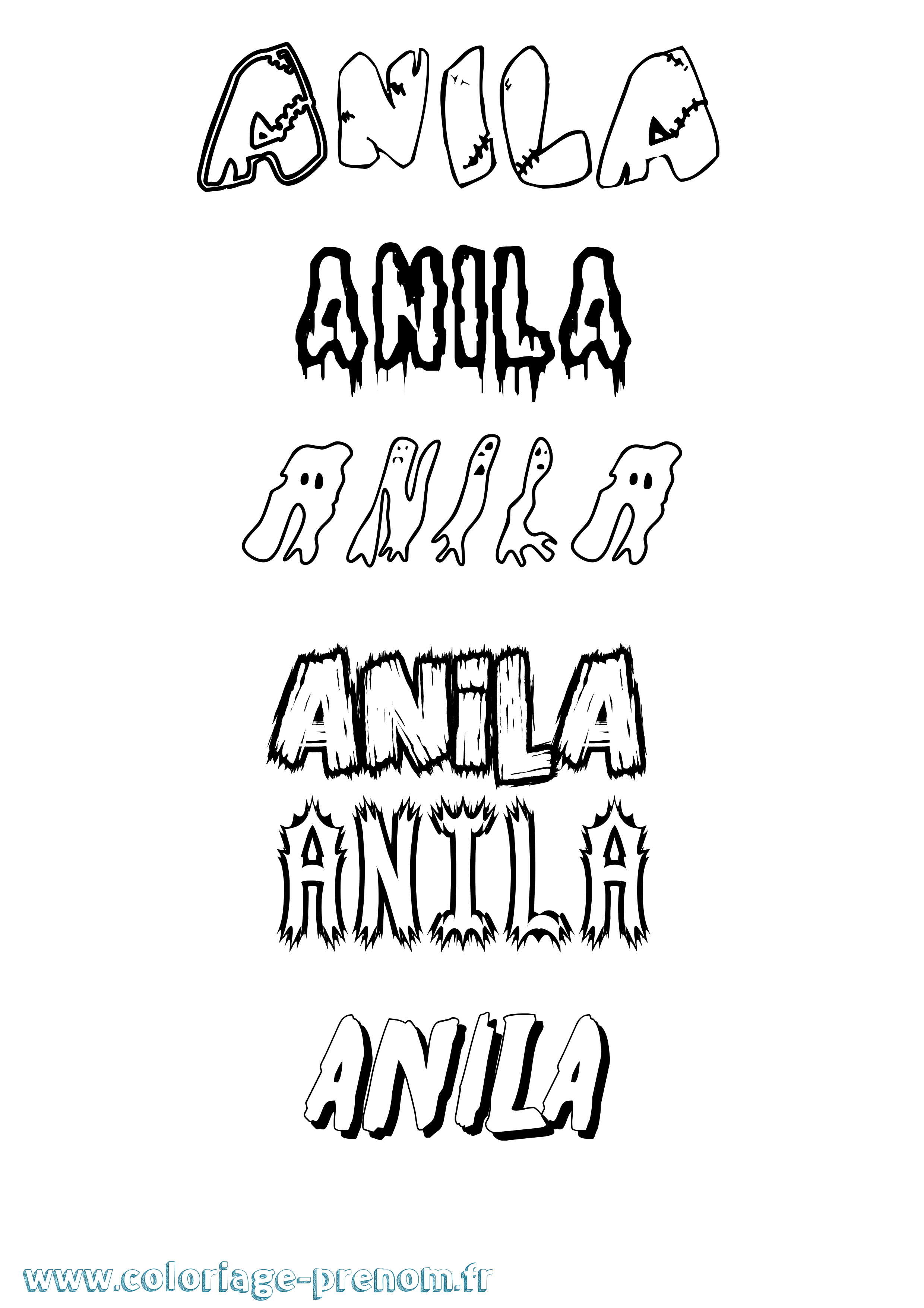 Coloriage Anila Frisson Coloriage prénom Anila Frisson