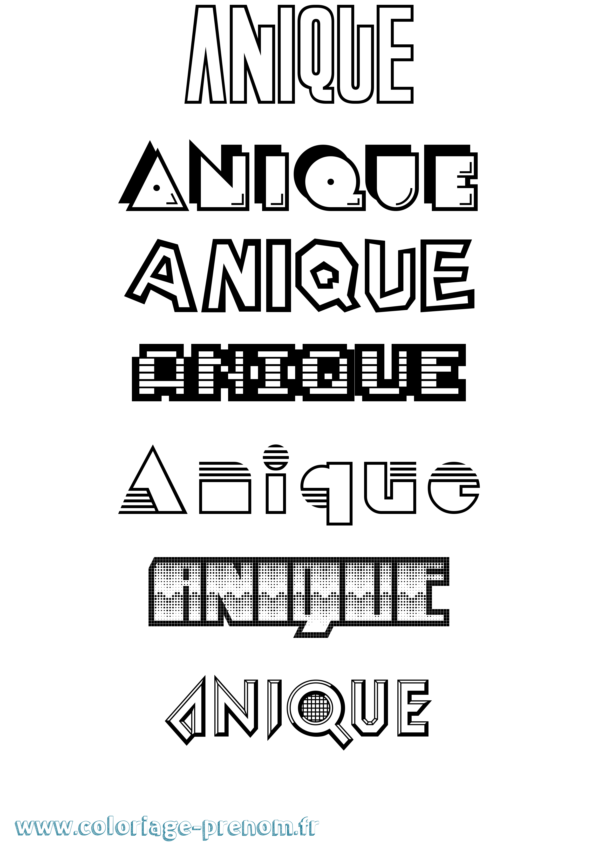 Coloriage Anique Jeux Vidéos Coloriage prénom Anique Jeux Vidéos